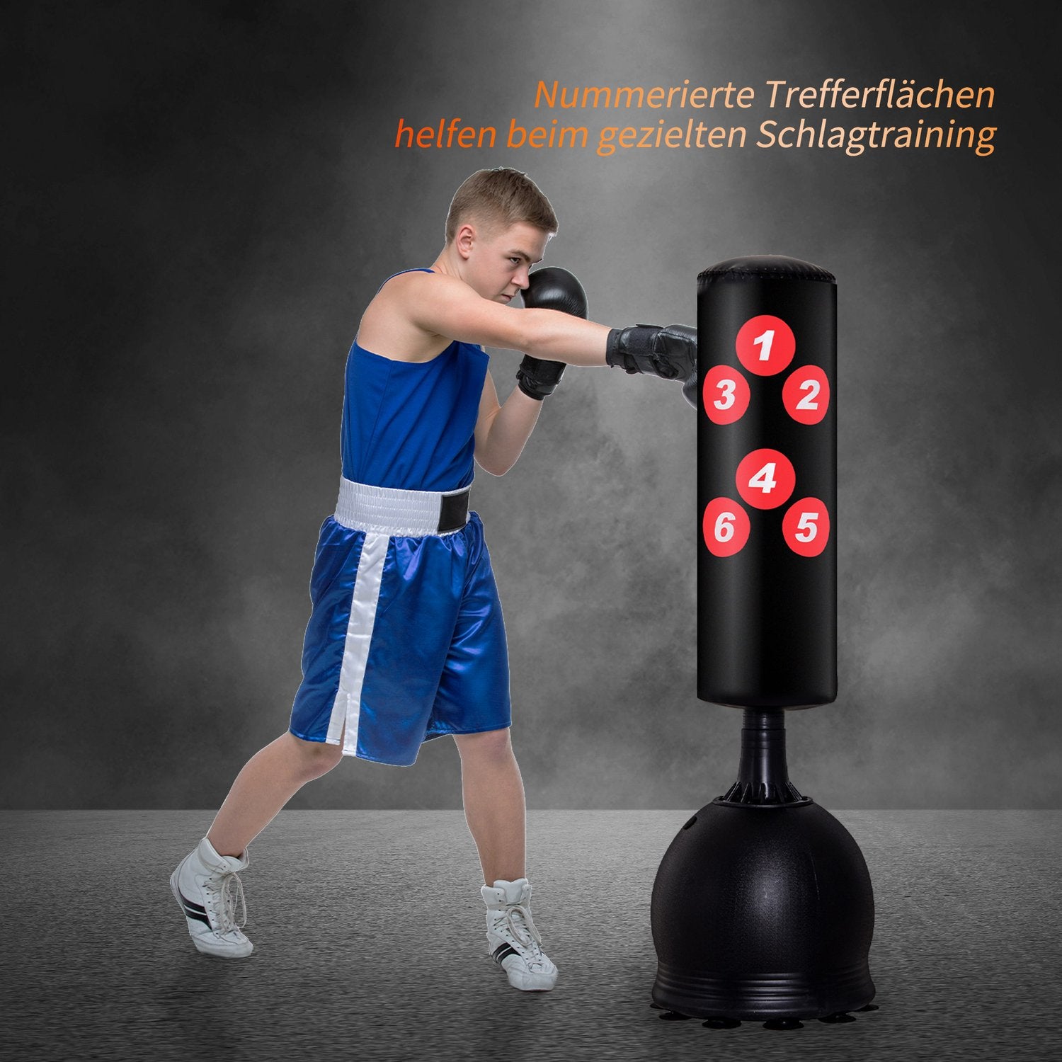 Fristående boxningssäck 165cm, Heavy Duty, sugbas