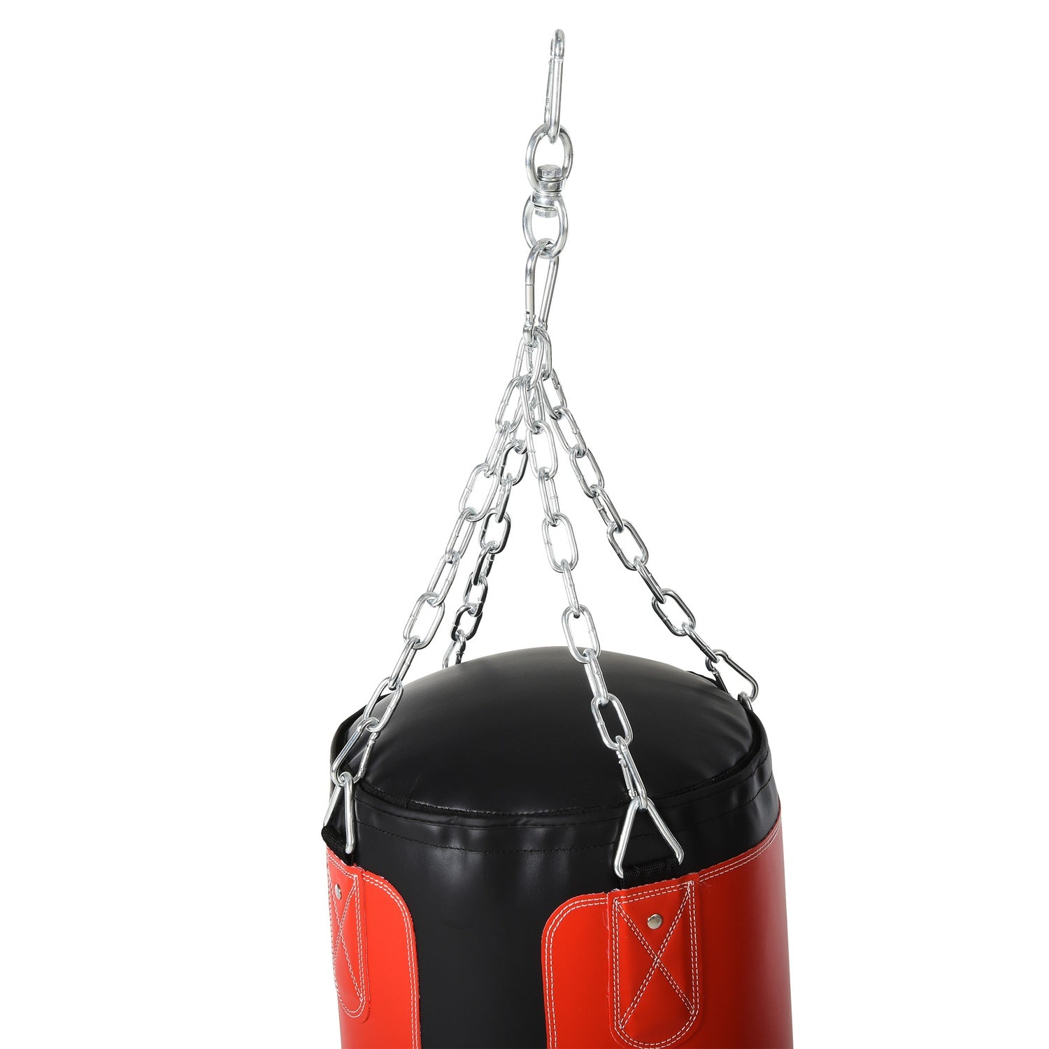 Boxningssäcksset med handskar, fylld, 120cm, svart/röd