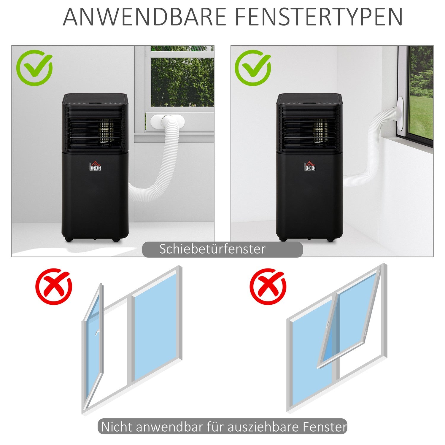 Bärbar 8000 BTU luftkonditionering, 4-i-1 med fjärrkontroll