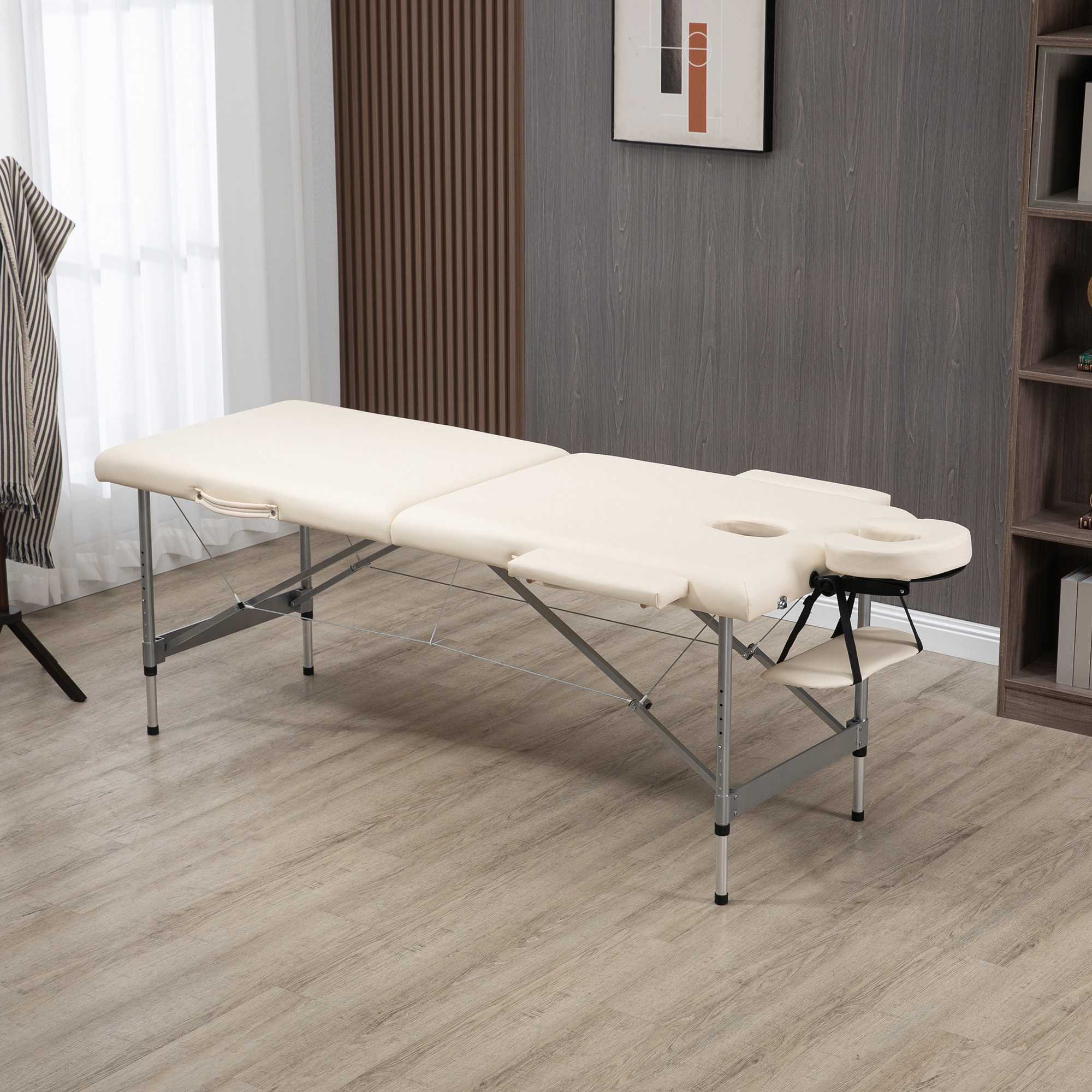 Bärbar hopfällbar massagebänk med ansiktsvagga, 186x71x83 cm
