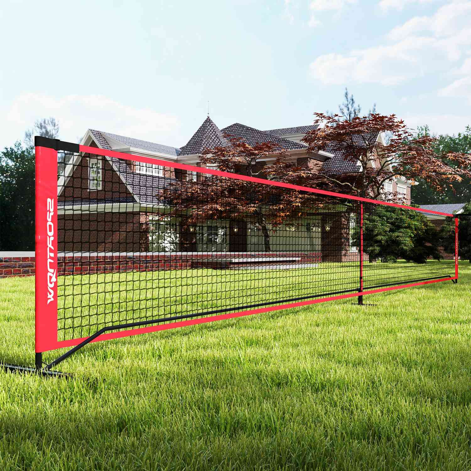 Bärbart 6,7 m pickleball-nätset med domstolsmarkörer