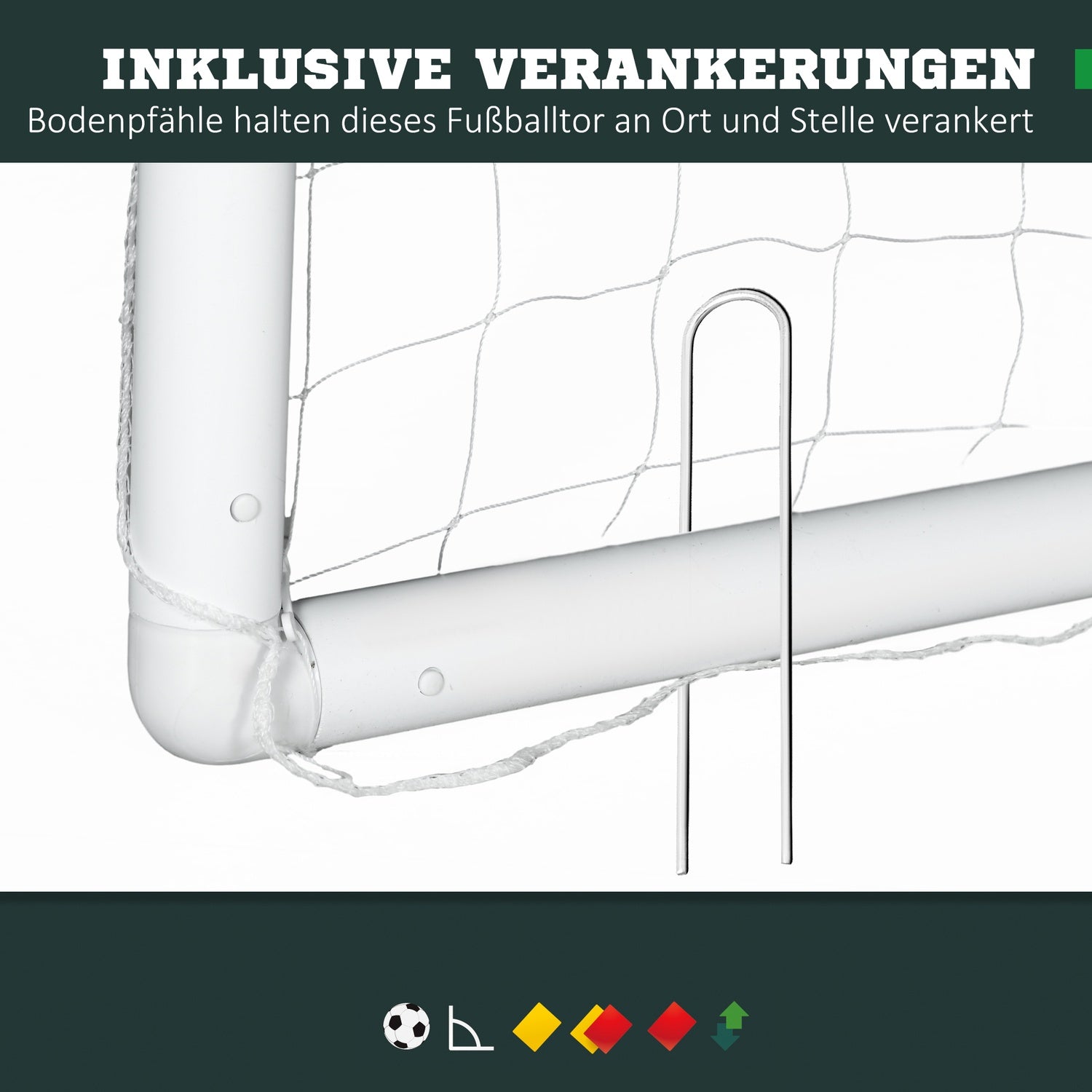 Bärbart fotbollsmål för trädgården – väderbeständig, enkel installation