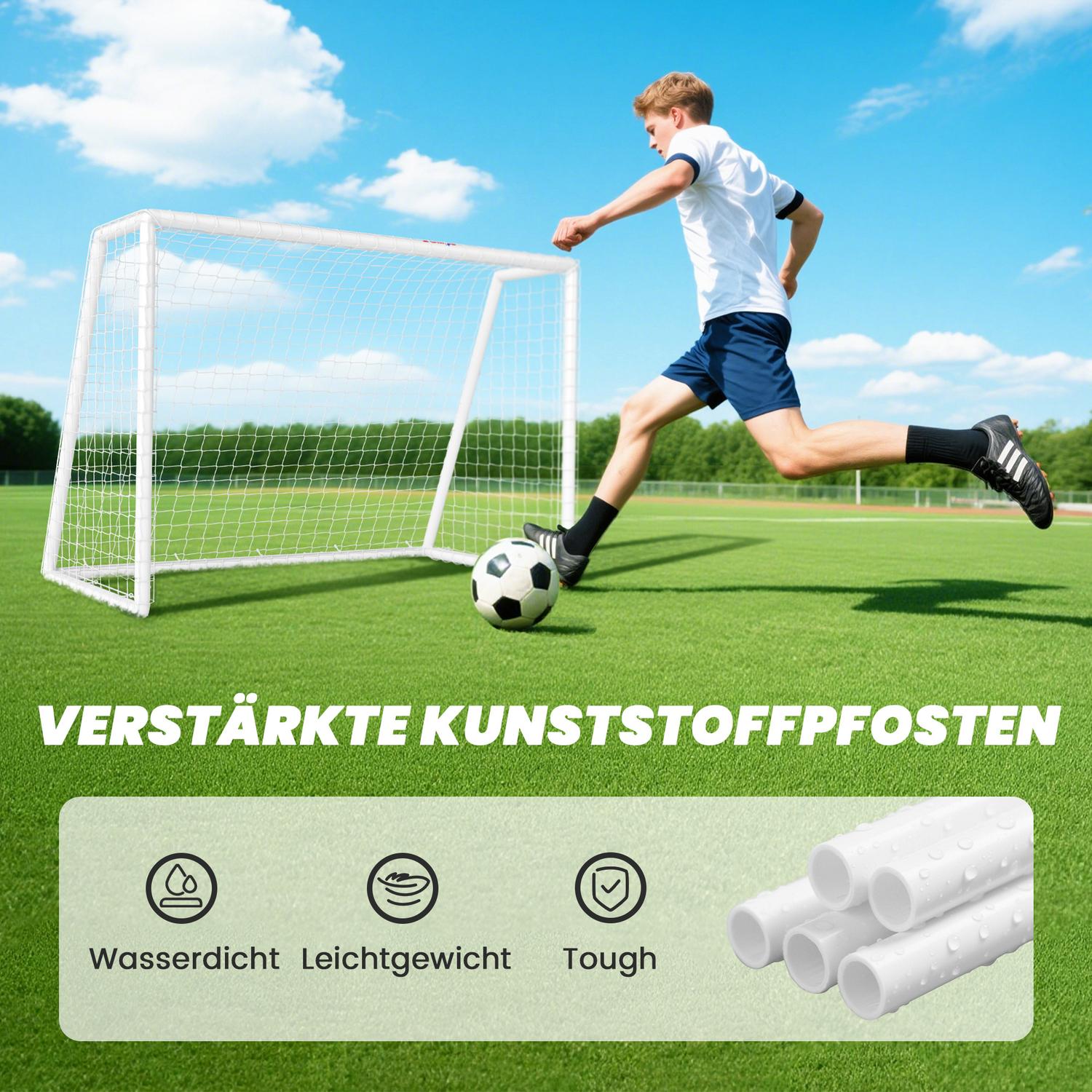 Bärbart trädgårdsfotbollsmål – väderbeständig, enkel installation, 180x92x124 cm