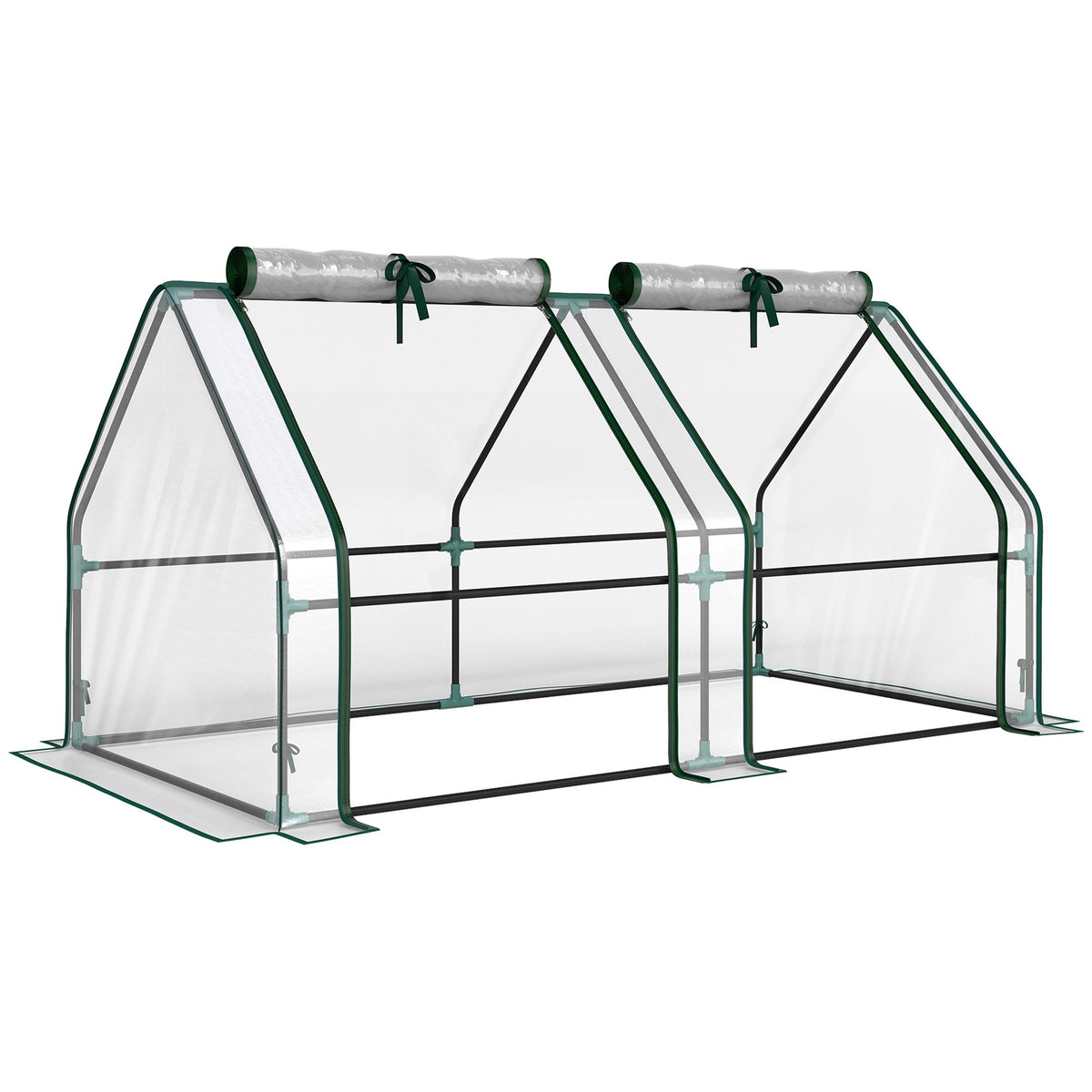 Bærbart drivhus med glidelåsdører, 180 x 90 x 90 cm, PVC-trekk