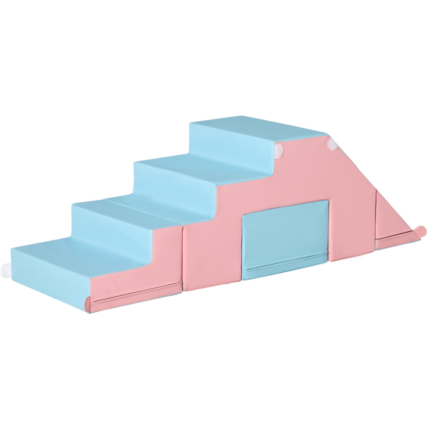 Byggklossar av skum, bord och stolar, omkonfigurerbar, rosa/blå