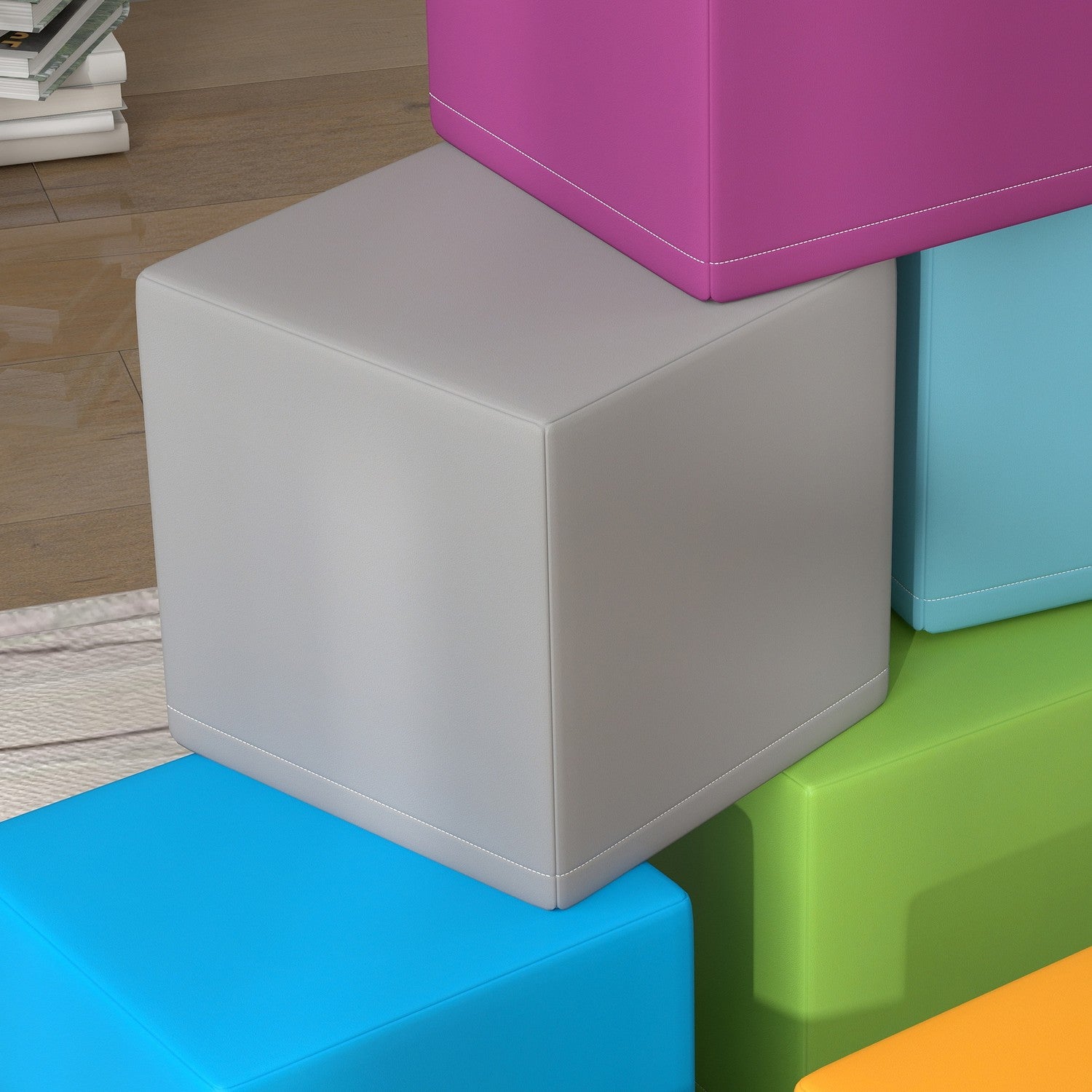 Byggklossar i mjukt skum, konstläder – 12 delar