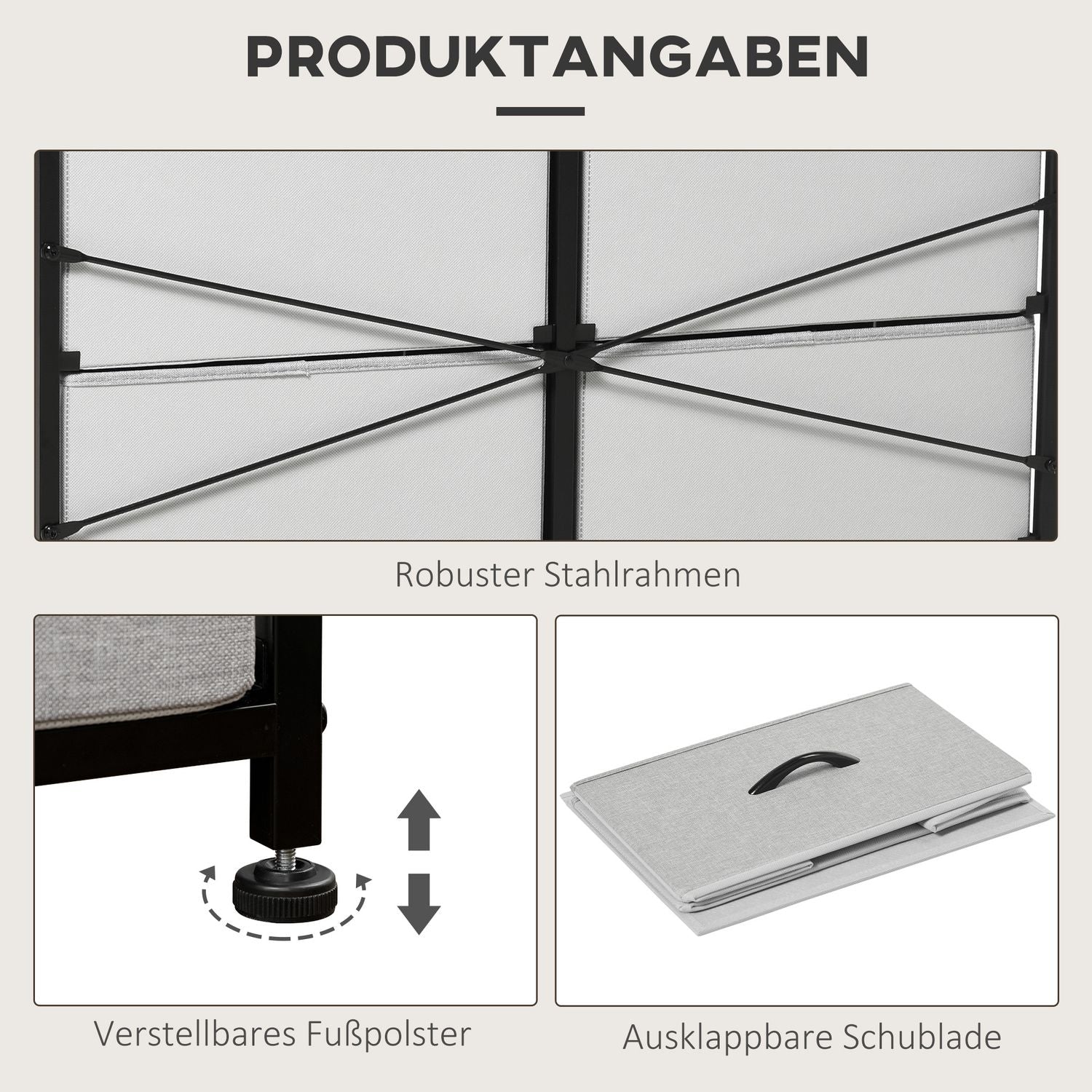 Grå skänk med 8 tyglådor och bänkskiva