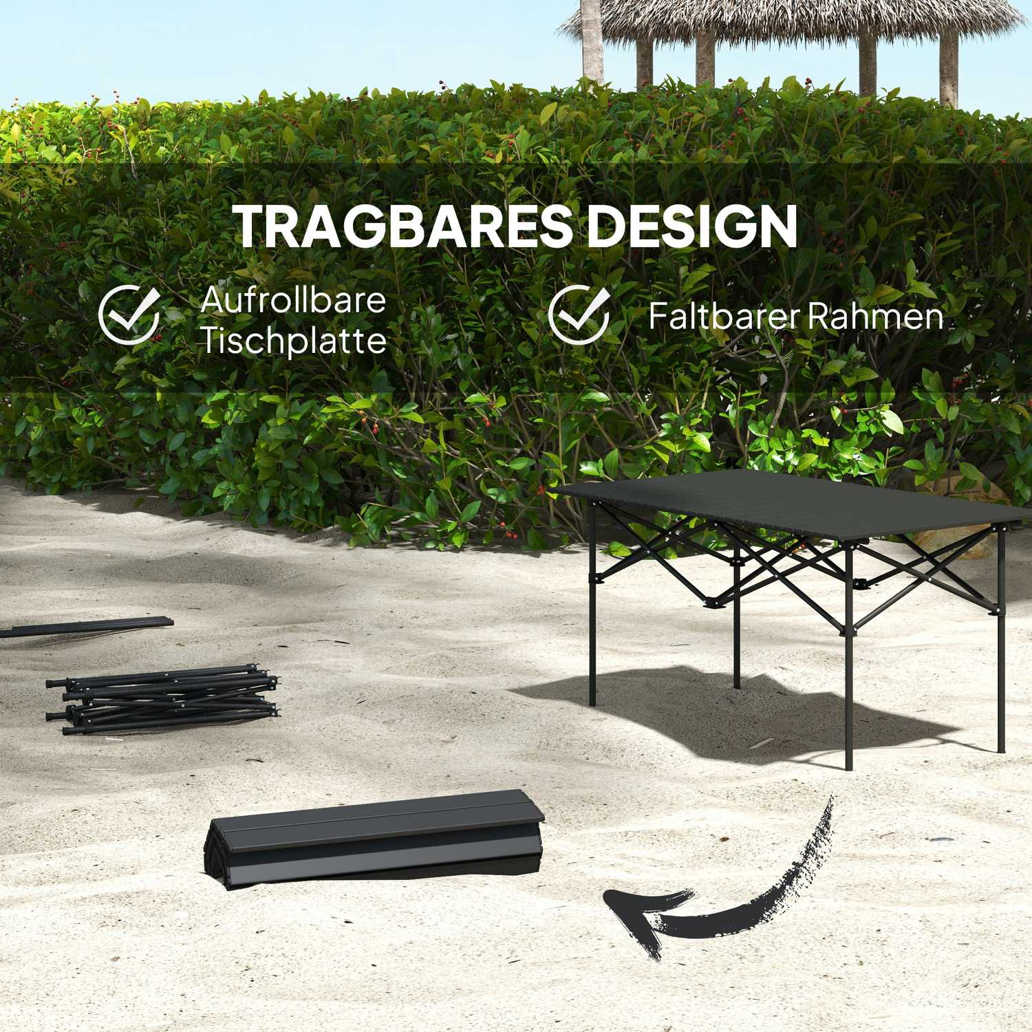 Campingbord – aluminium, hopfällbart, lätt, 2-personer