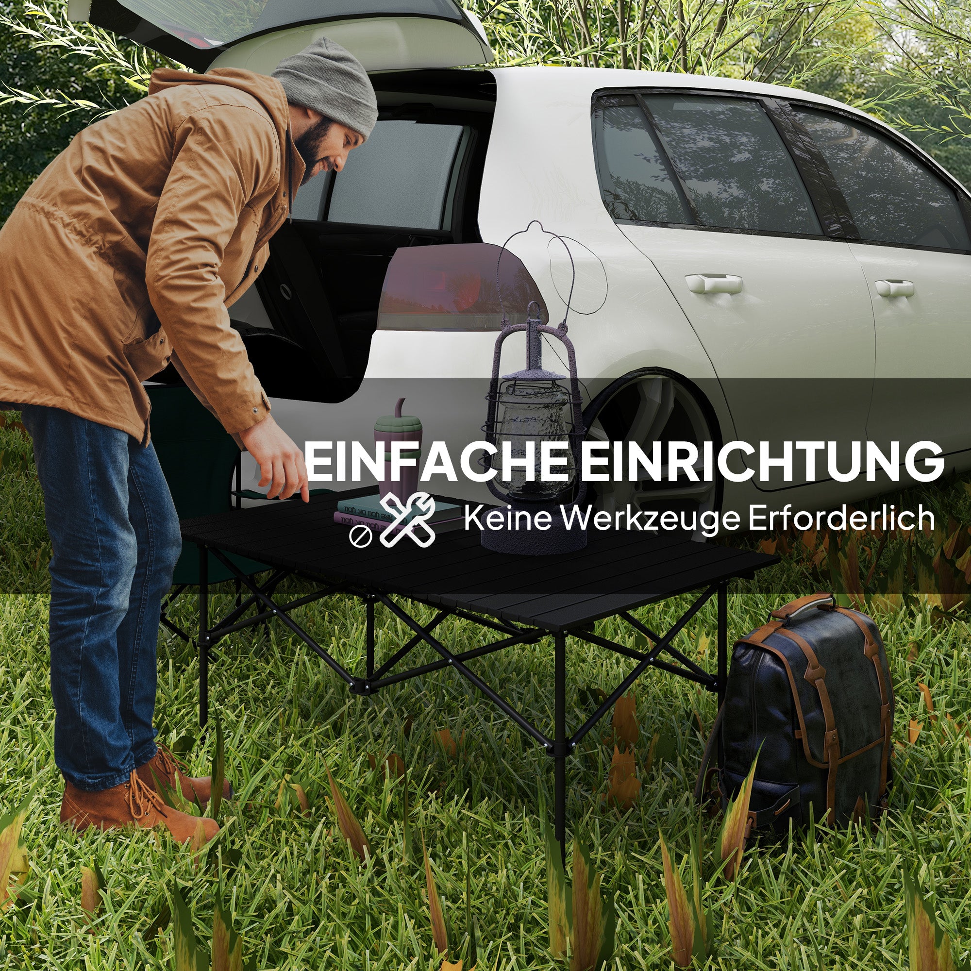 Campingbord – aluminium, hopfällbart, lätt, 2-personer