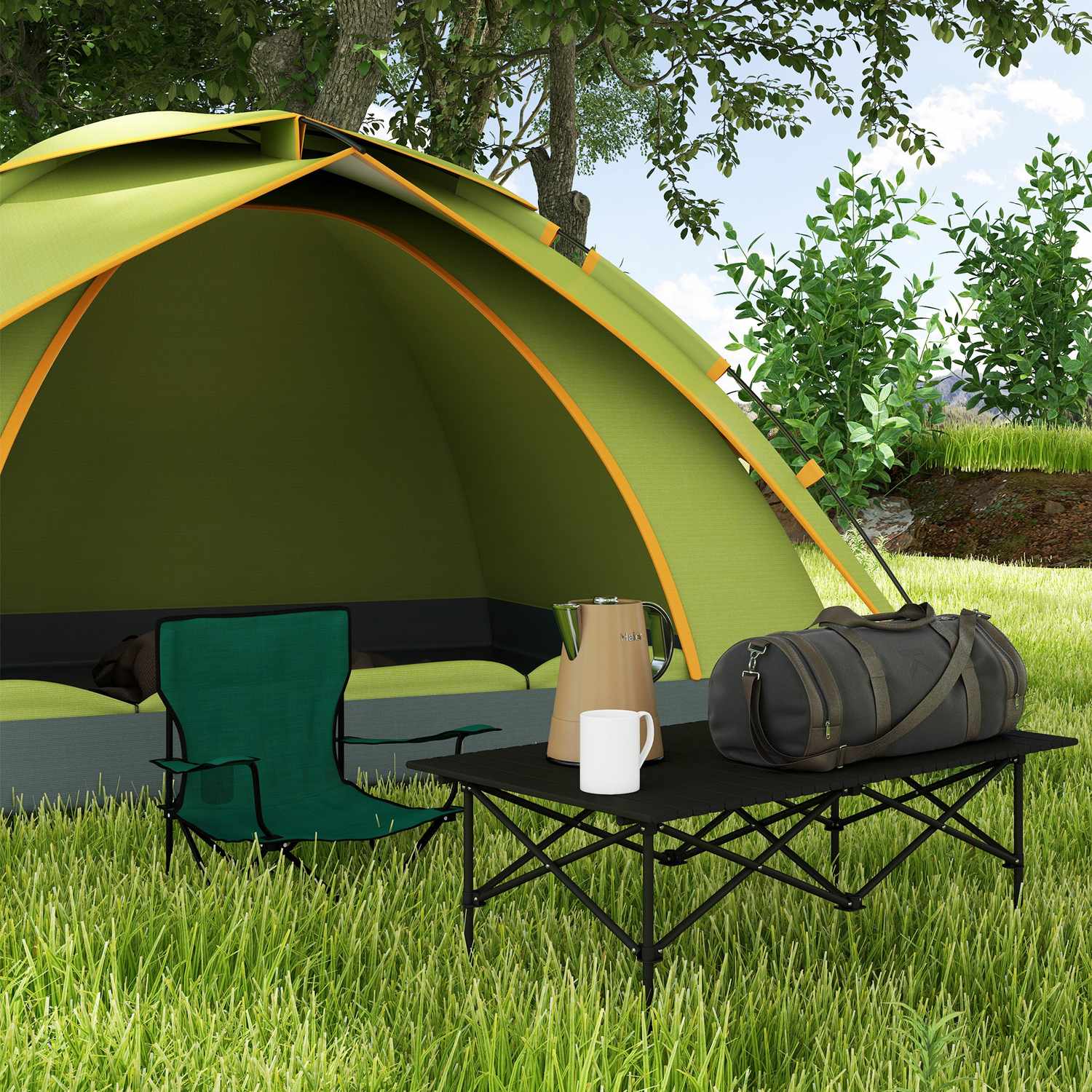 Campingbord – aluminium, hopfällbart, lätt, 2-personer