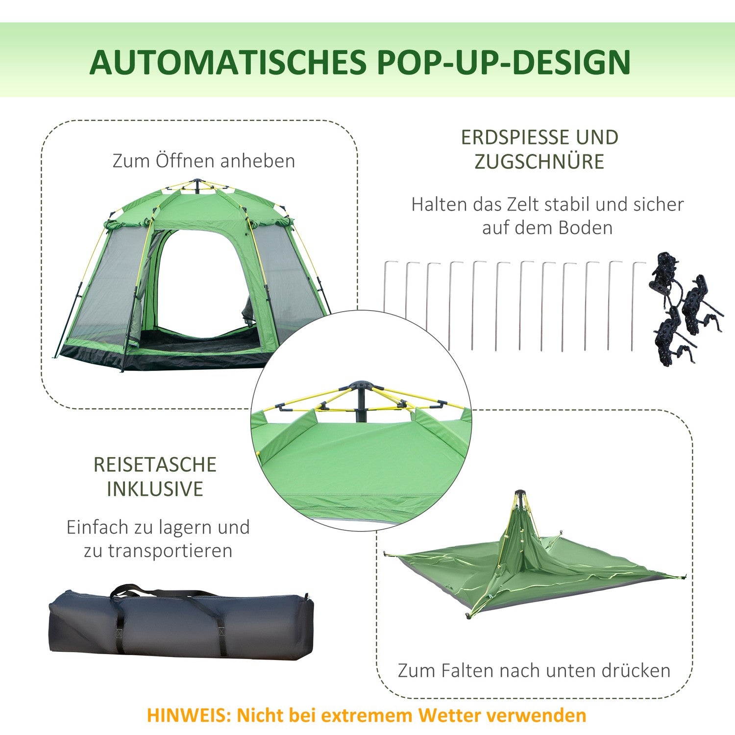 6-personers familjedome campingtält, vattentät, enkel installation