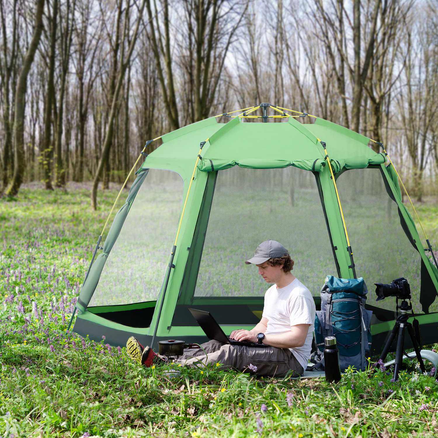6-personers familjedome campingtält, vattentät, enkel installation