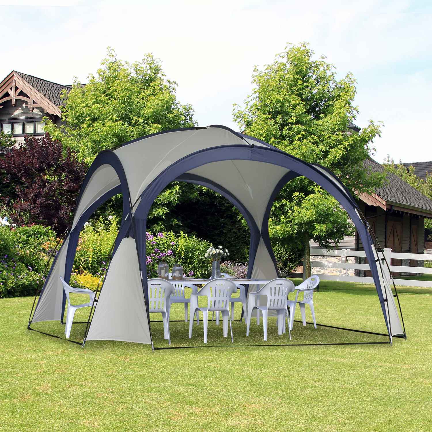 Väderbeständigt camping- och festtält, 3,5 x 3,5 x 2,3 M
