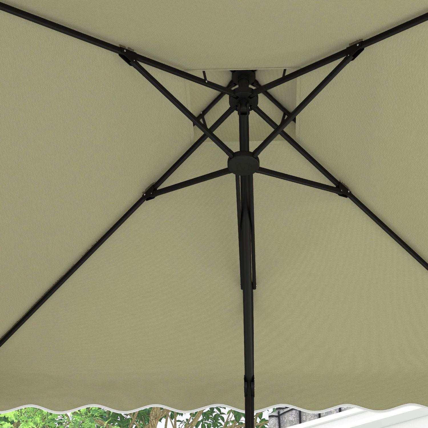 Cantilever Parasoll 243x243cm med UV-skydd & Dubbeltak