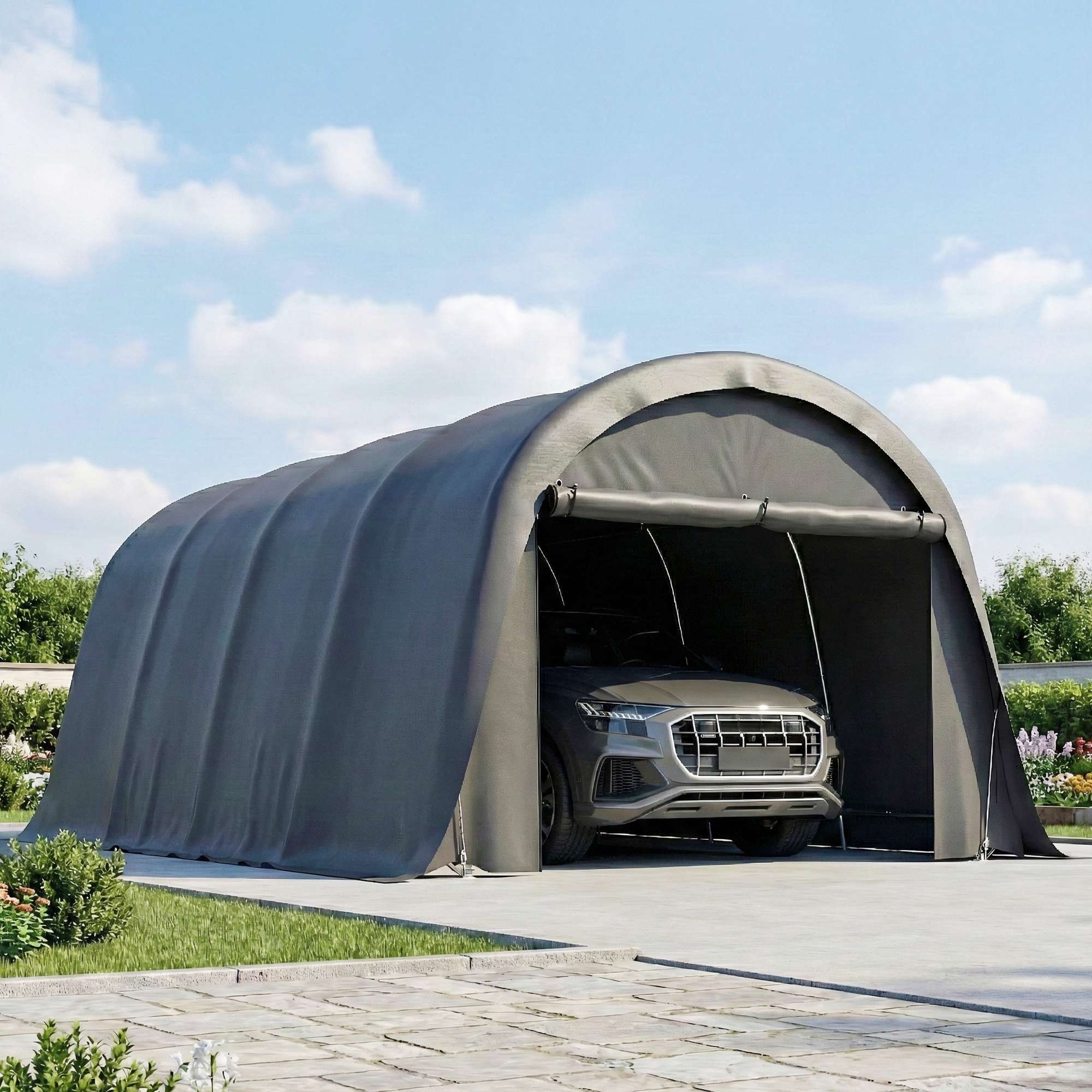 Carporttält 3x6m Vattentätt med Avtagbara Sidor