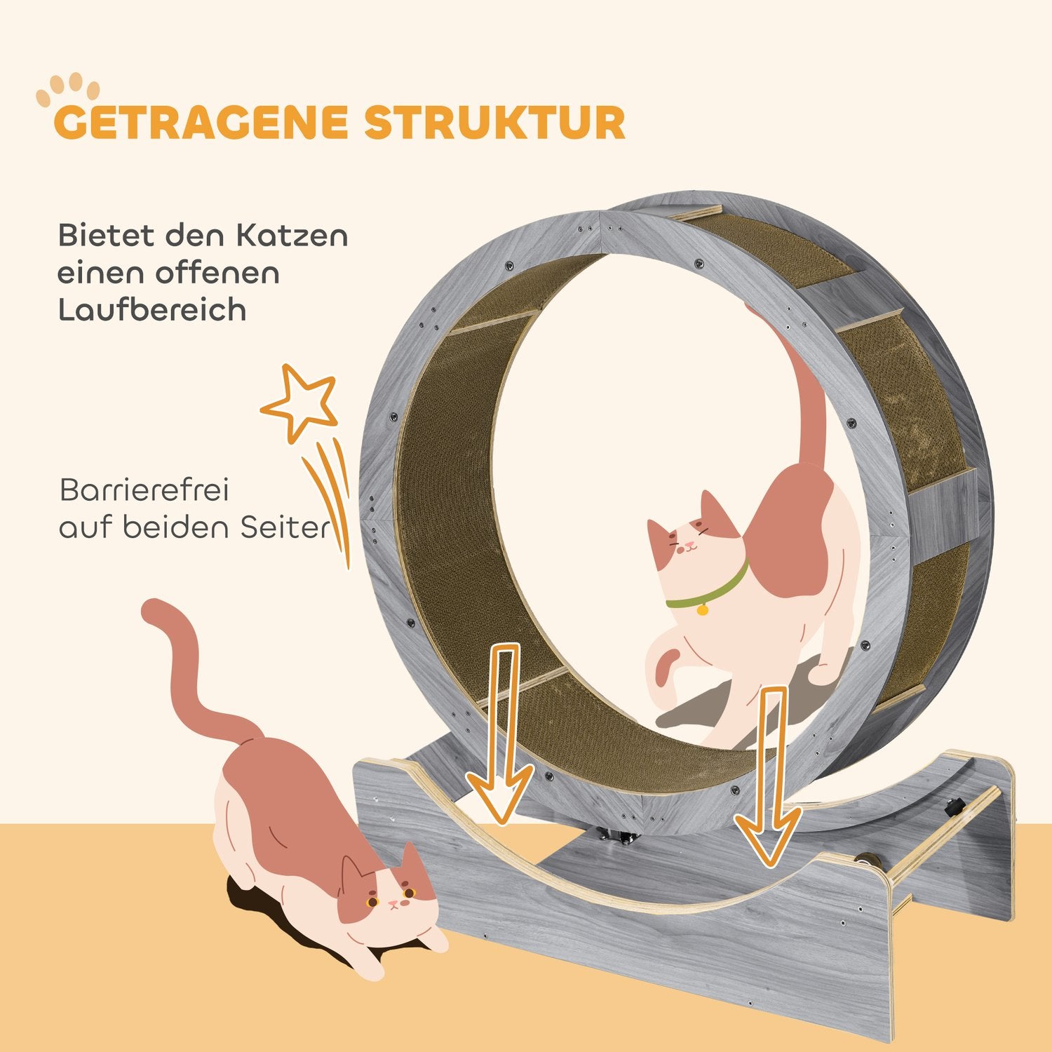 Cat Motionscykel med broms & skrapbräda, grå