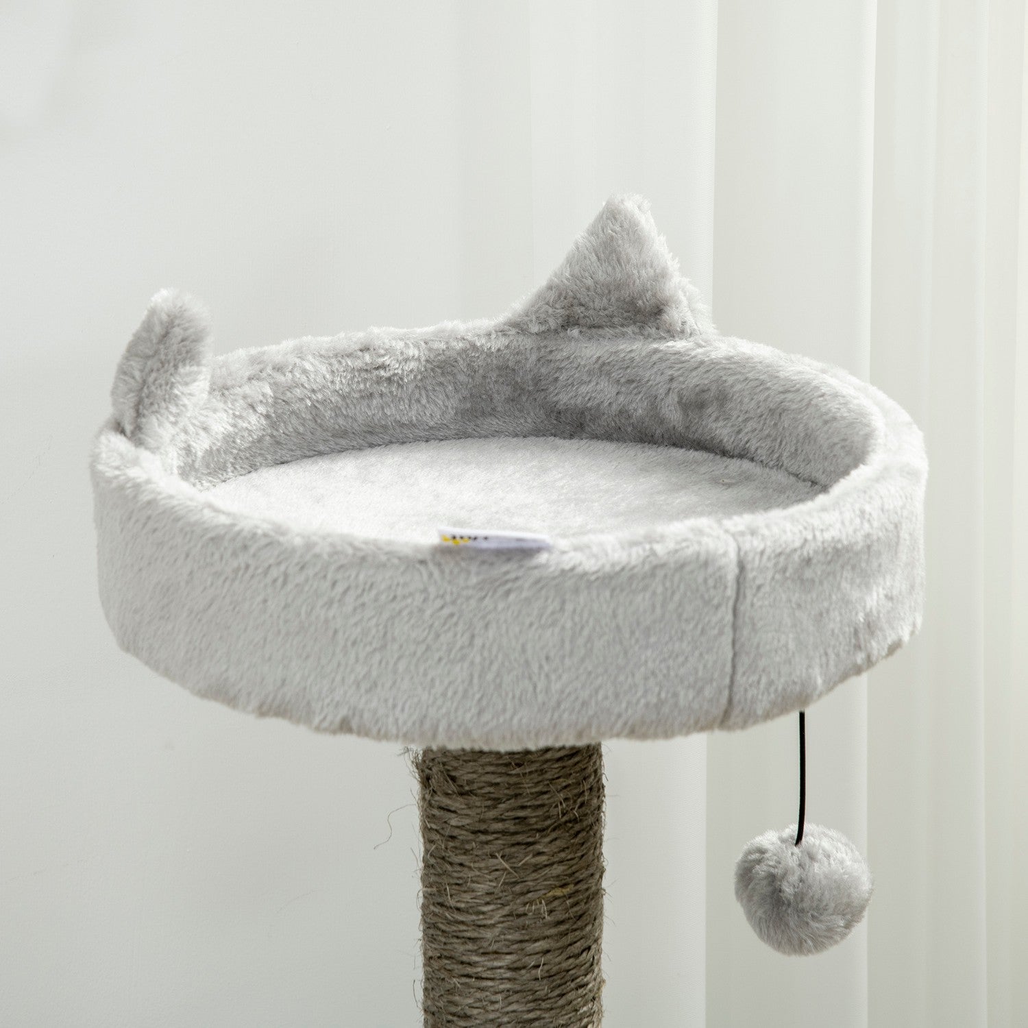 Kattskrapträd med grotta & sisal, 113 cm, ljusgrå