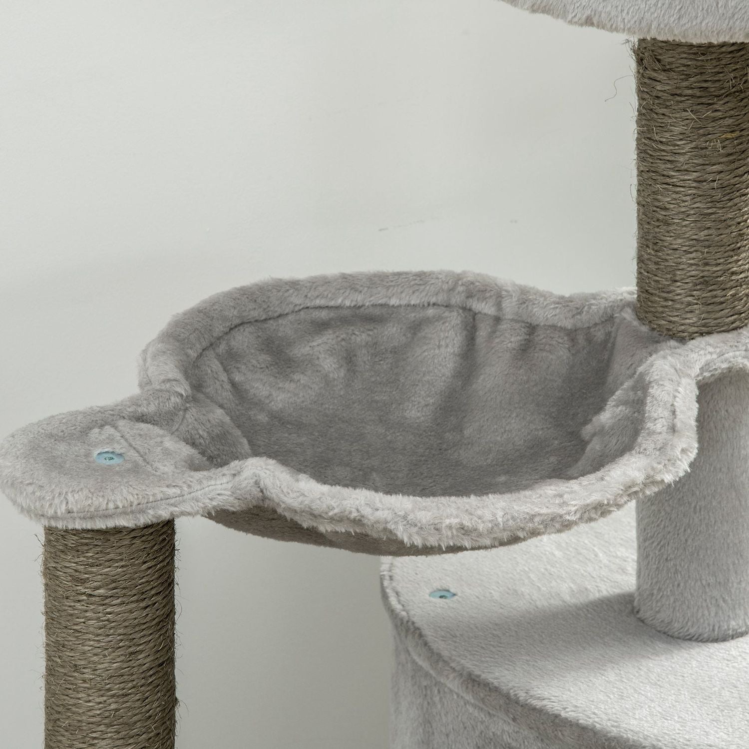 Kattskrapträd med grotta & sisal, 113 cm, ljusgrå