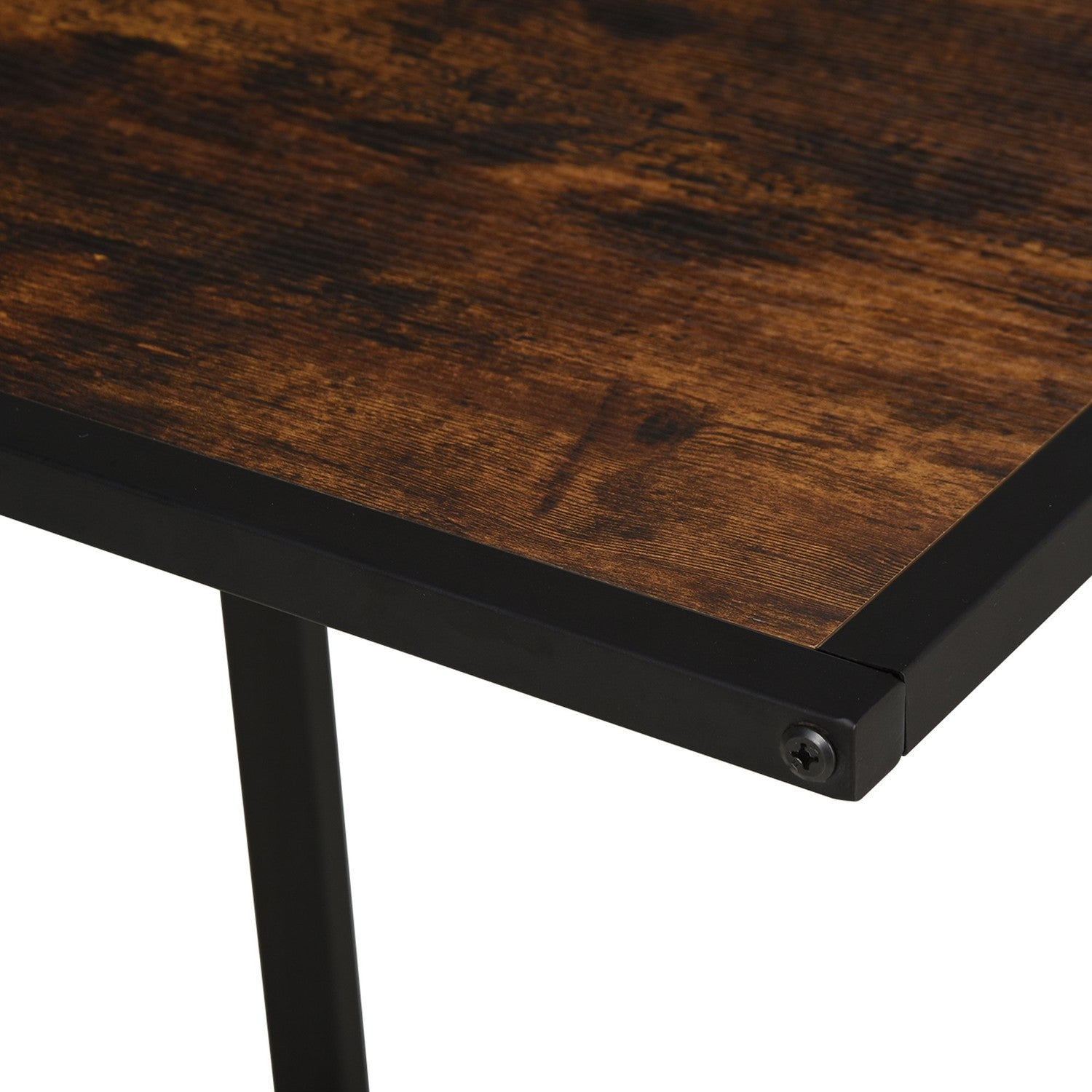 C-format sidobord, metall MDF, Rustik brun, 41x51x64 cm