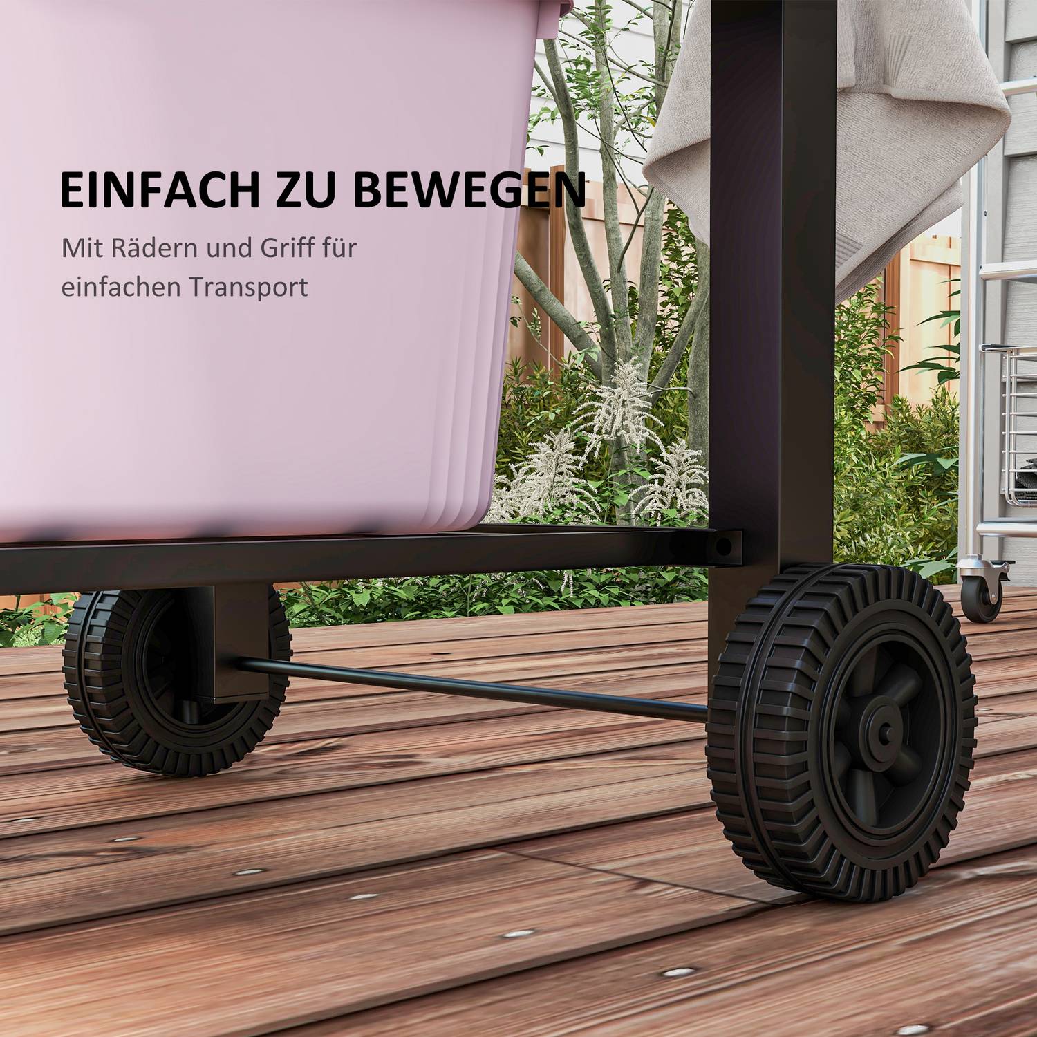 Charcoal BBQ Grillvagn, svart rostfritt stål, 113x65x108 cm