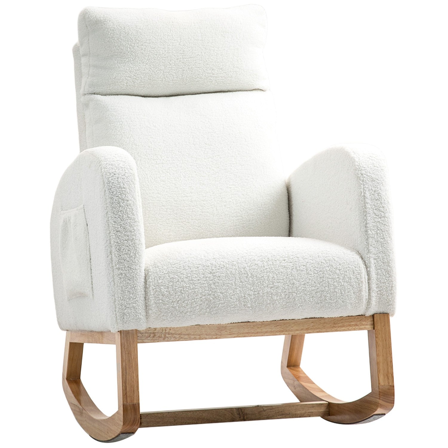 Cream White Velvet-Look gungstol, rymmer upp till 120 kg