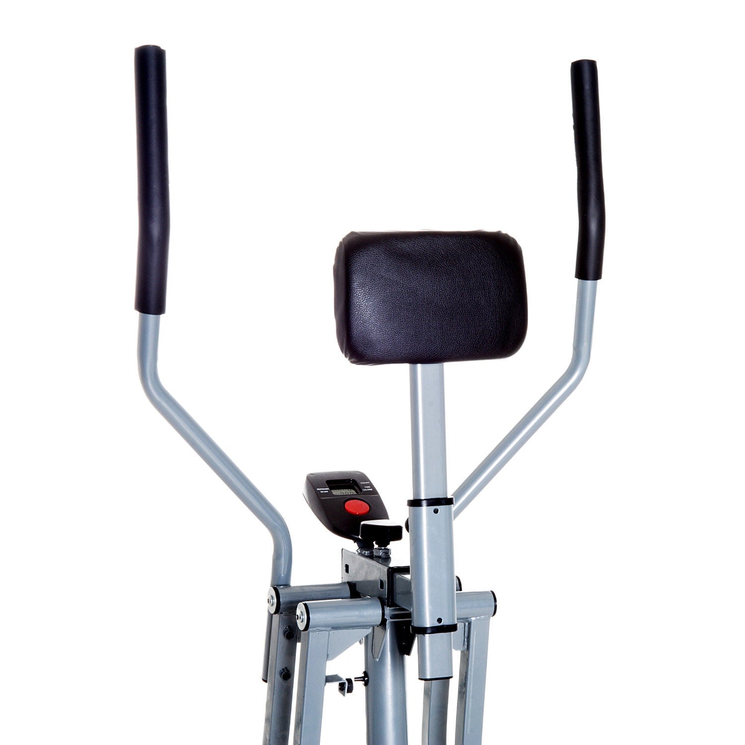 Elliptisk crosstrainer – stål, silver, med LCD-skärm