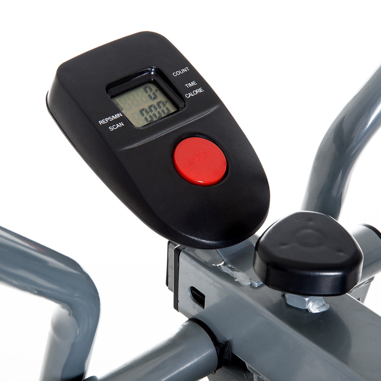 Elliptisk crosstrainer – stål, silver, med LCD-skärm