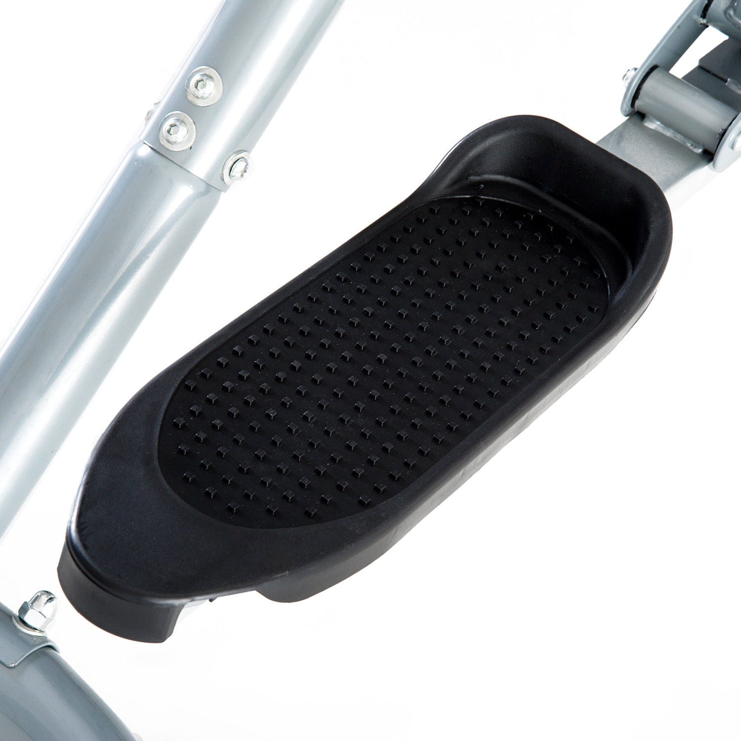 Elliptisk crosstrainer – stål, silver, med LCD-skärm