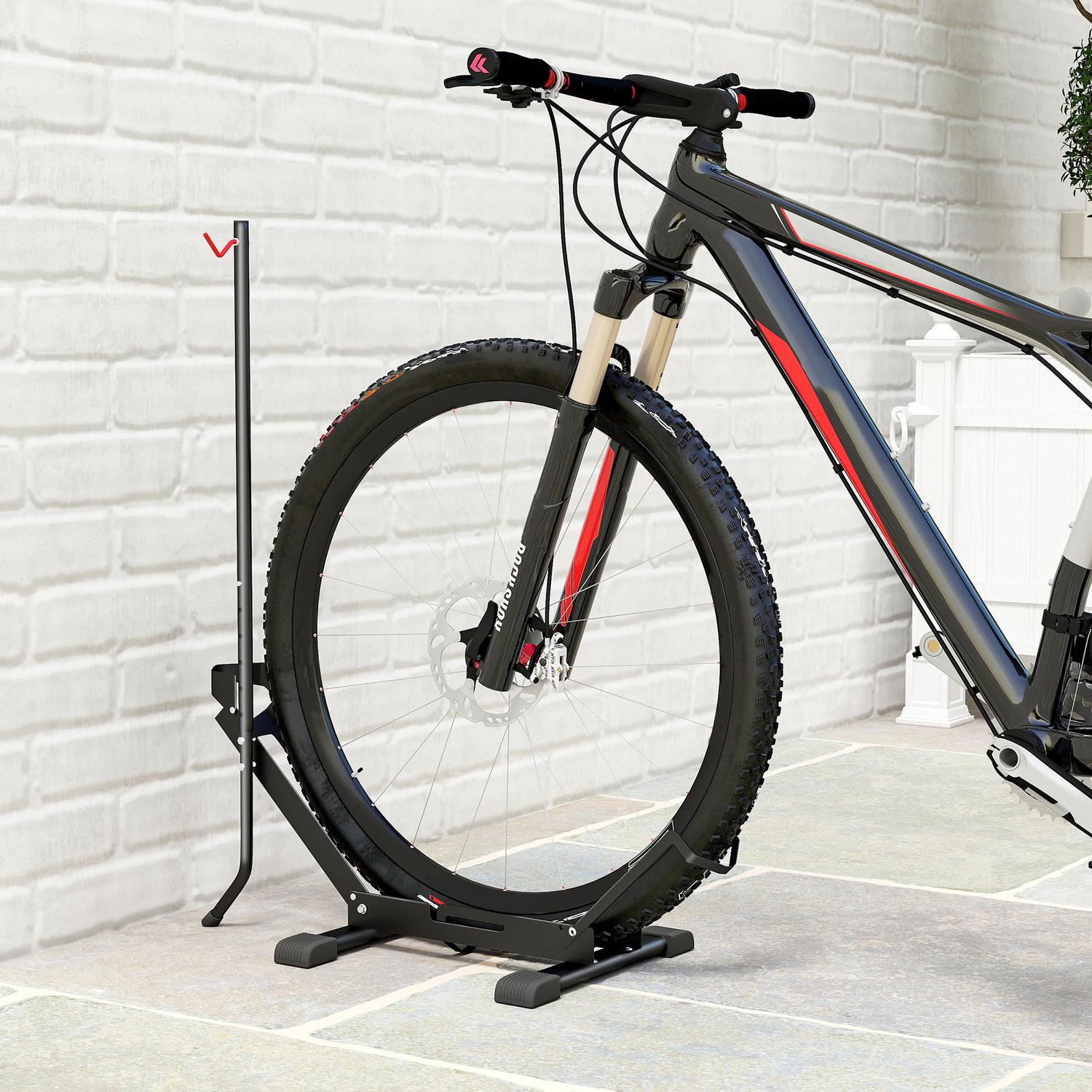 Cykelställ för cyklar cykelhållare i stål med 80 mm däckbredd 75 x 41 x 81H cm svart