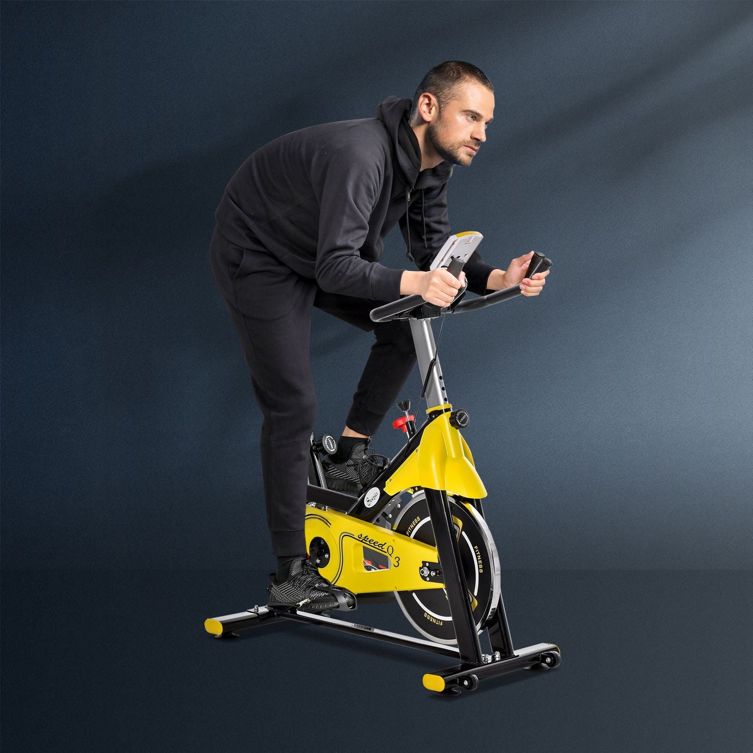 Höjdjusterbar cykeltränare med LCD-skärm