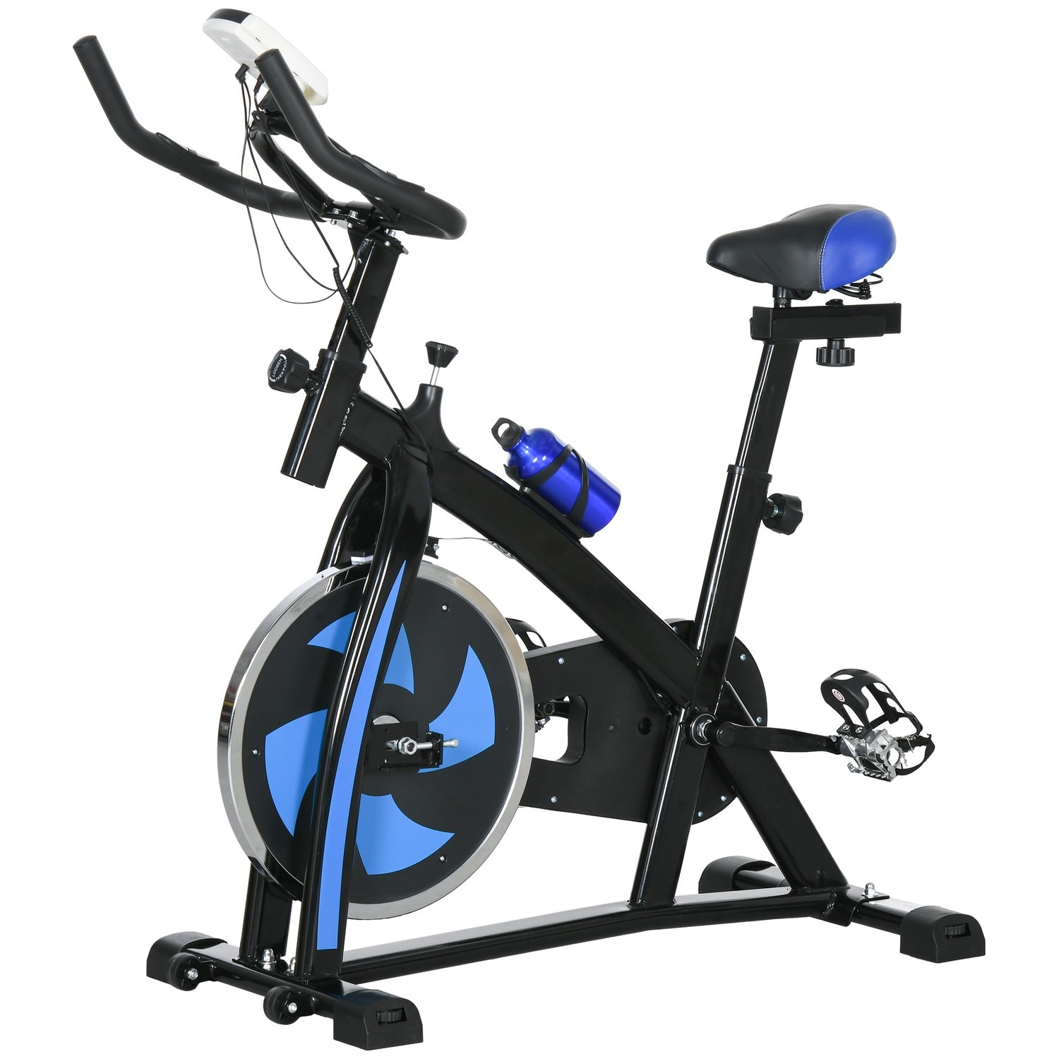 Motionscykeltränare med LCD-skärm och justerbar sits