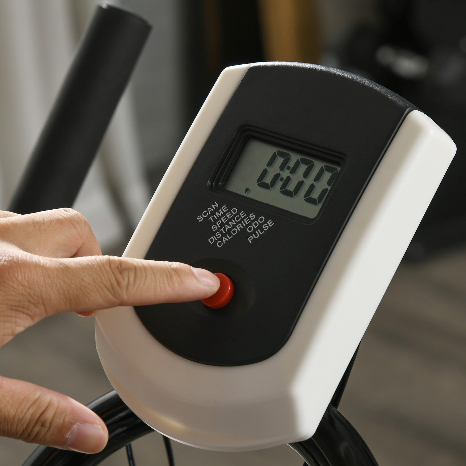 Motionscykeltränare med LCD-skärm och justerbar sits