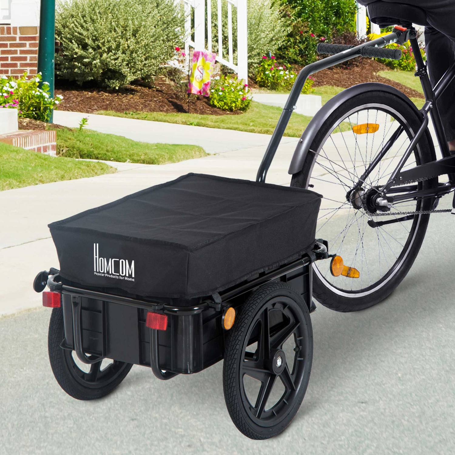 Cykellastvagn, 40 kg kapacitet, stål & Oxford-tyg