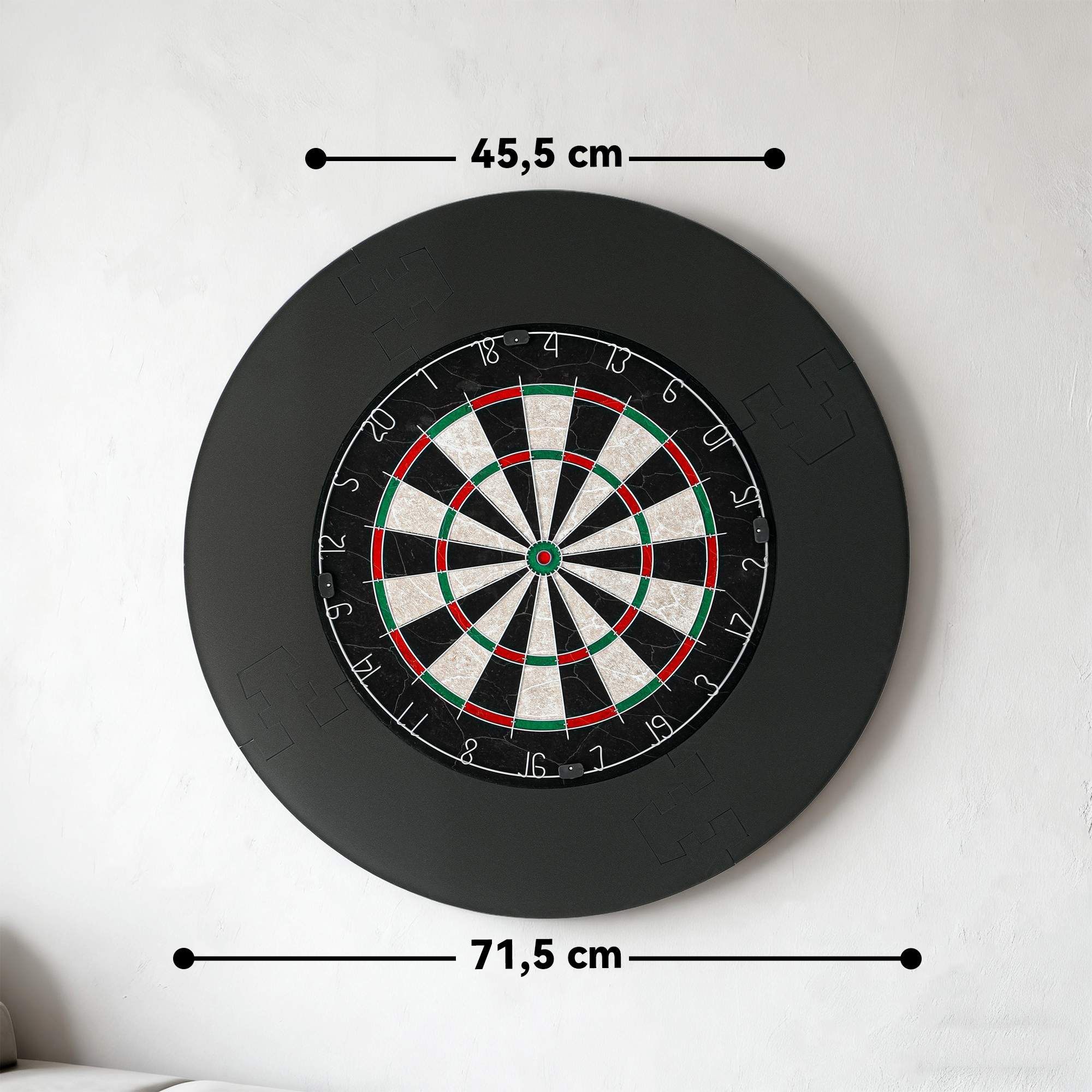 Darttavleset med sisalbräda, säkerhetsring, 6 stålpilar