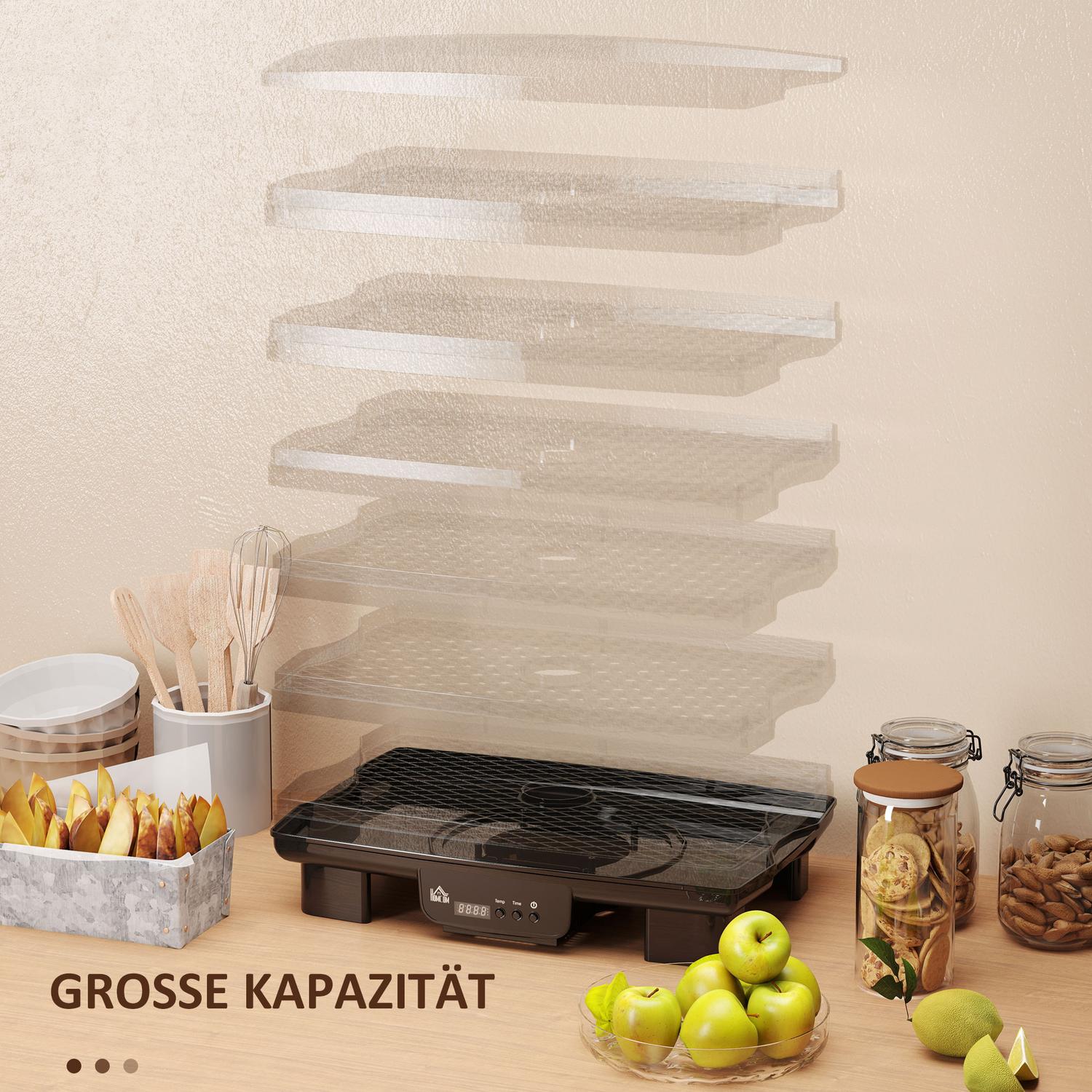 Dehydrator, 550W, 6-fack justerbart ställ, 40-70°C timer
