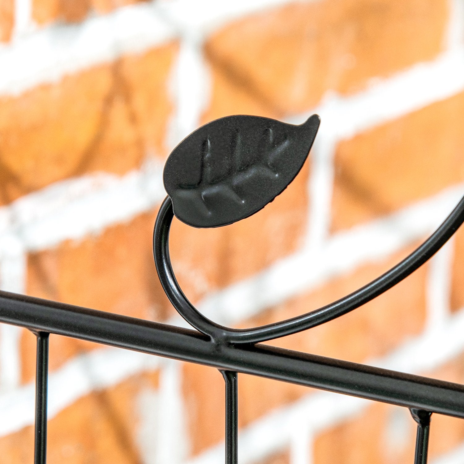 Dekorativt trädgårdsstaket i svart metall, 3,52 x 1,1 m, 4-pack