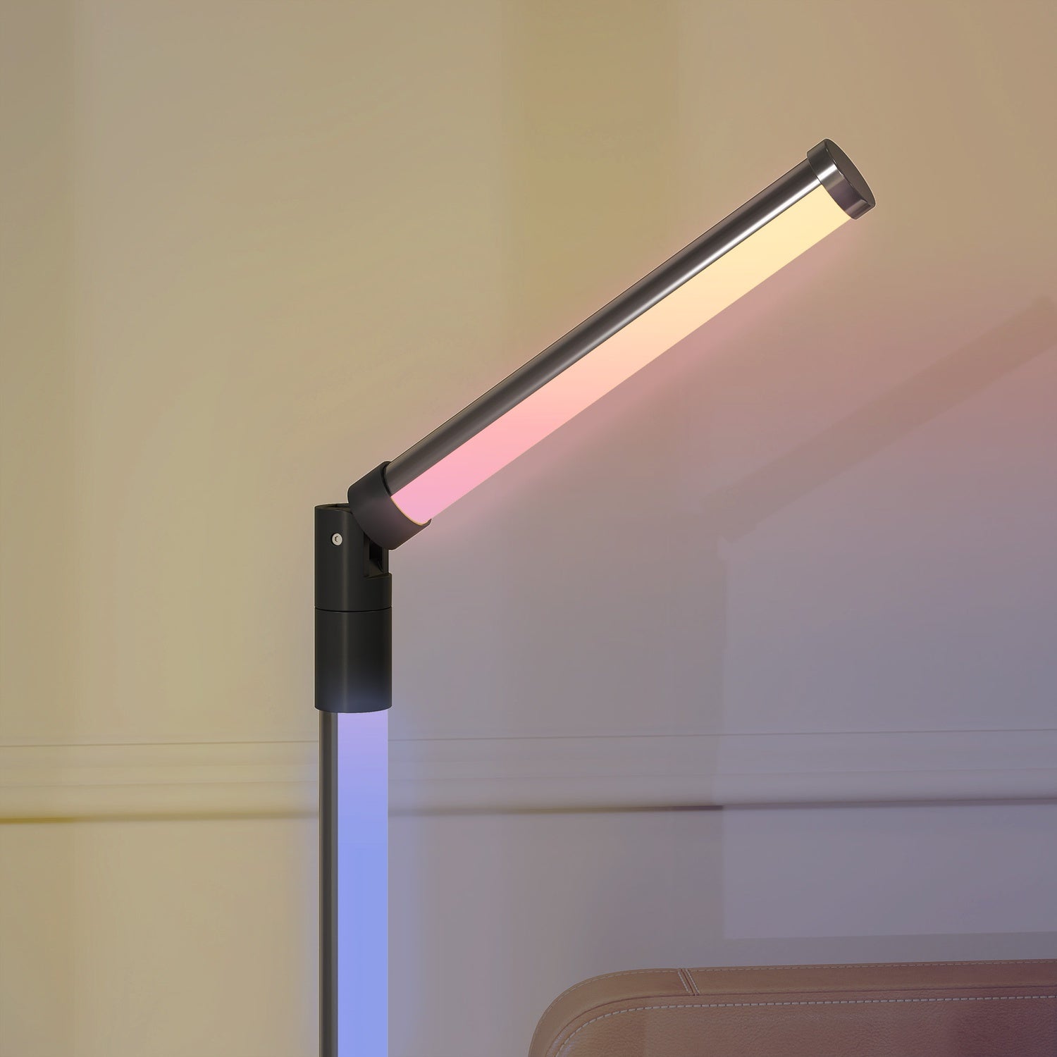 Dimbar LED-golvlampa med fjärrkontroll & app, mörkgrå