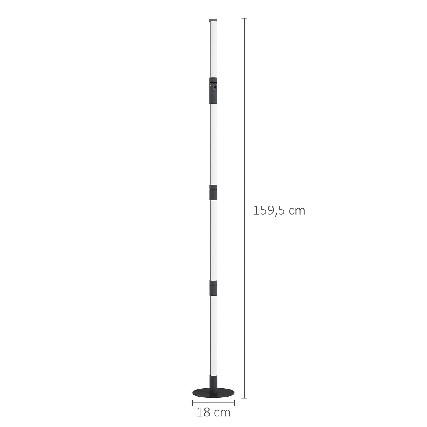 Dimbar LED-golvlampa med fjärrkontroll & app, mörkgrå