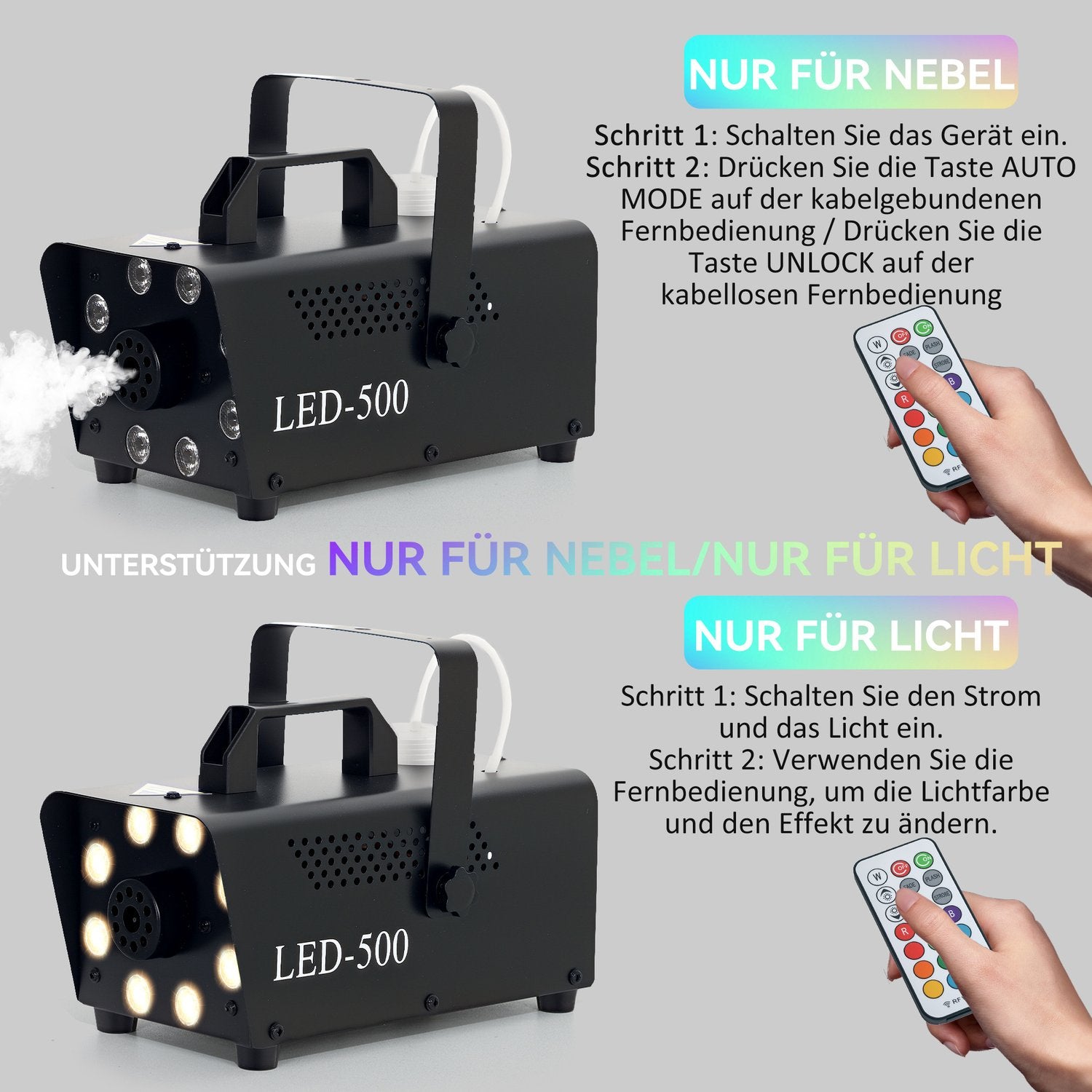 Dimmaskin 450W med 13 LED-ljus för evenemang