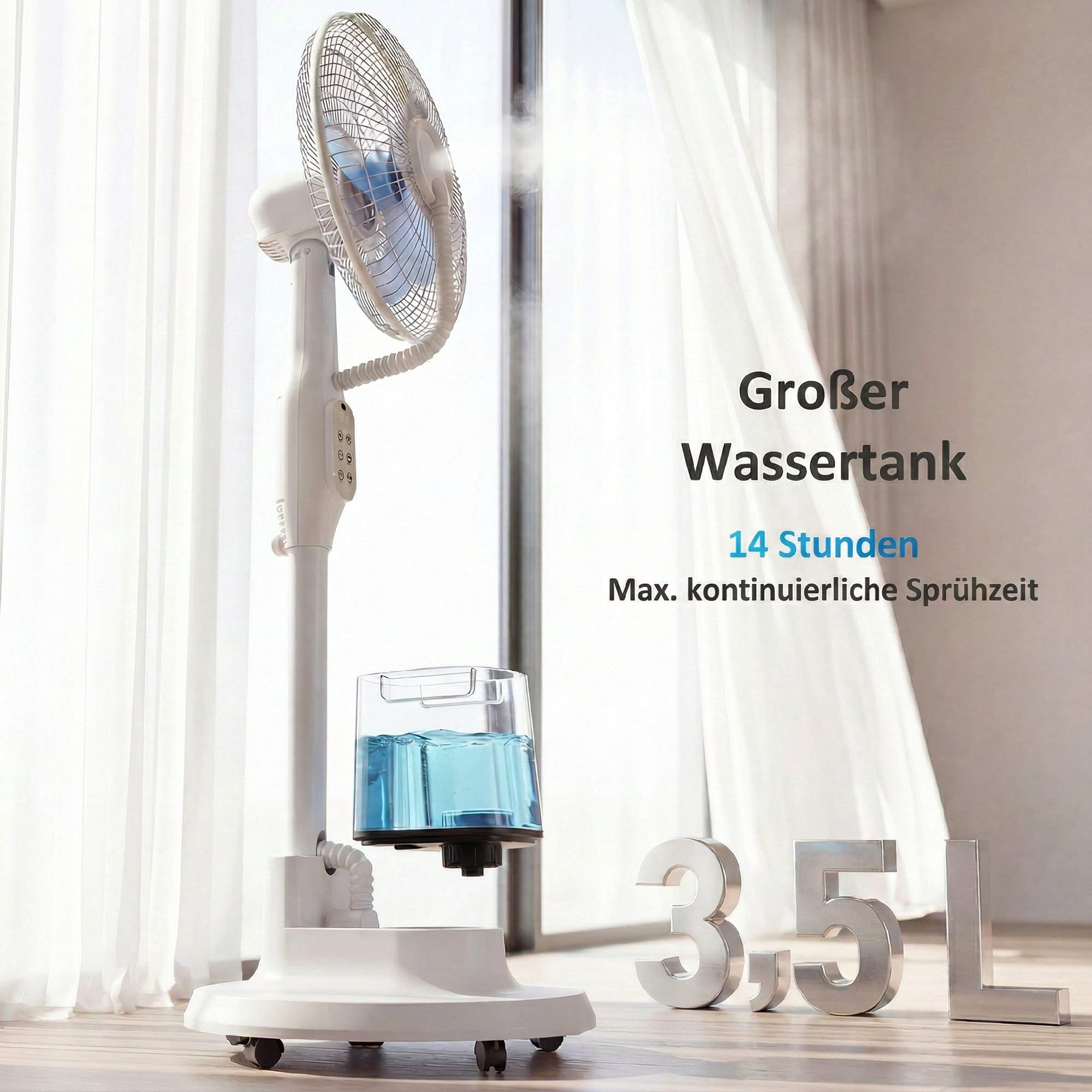 Dimningsfläkt, 70 oscillationer, 3,5 liters tank, vit