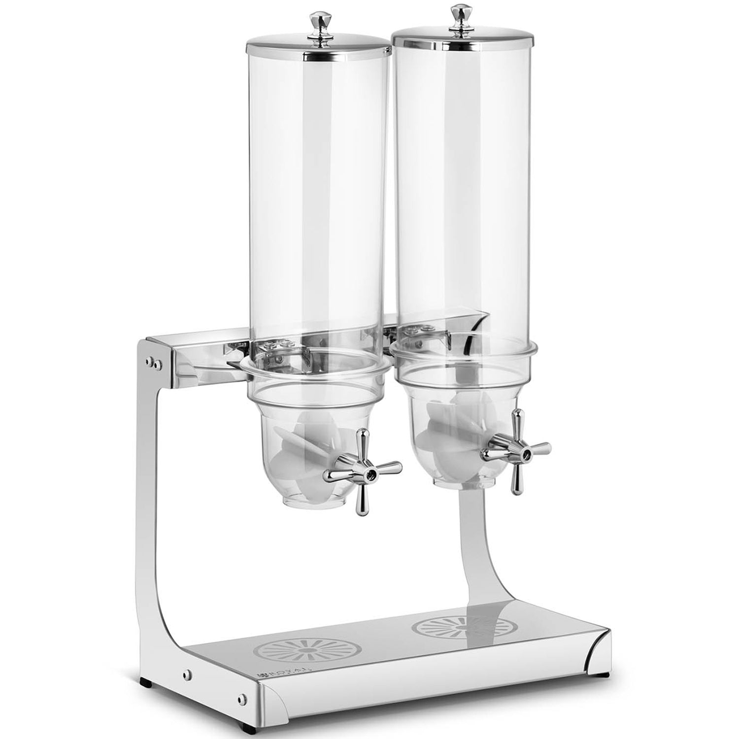 Dispenser dispenser för risflingor och godis, transparent, dubbel, 7 l