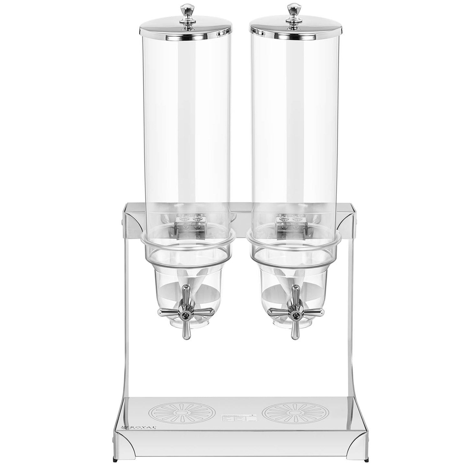 Dispenser dispenser för risflingor och godis, transparent, dubbel, 7 l