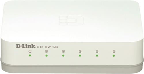 D-link 5-portars Gigabit Easy Desktop Switch, 5x10/100/1000 - Vit