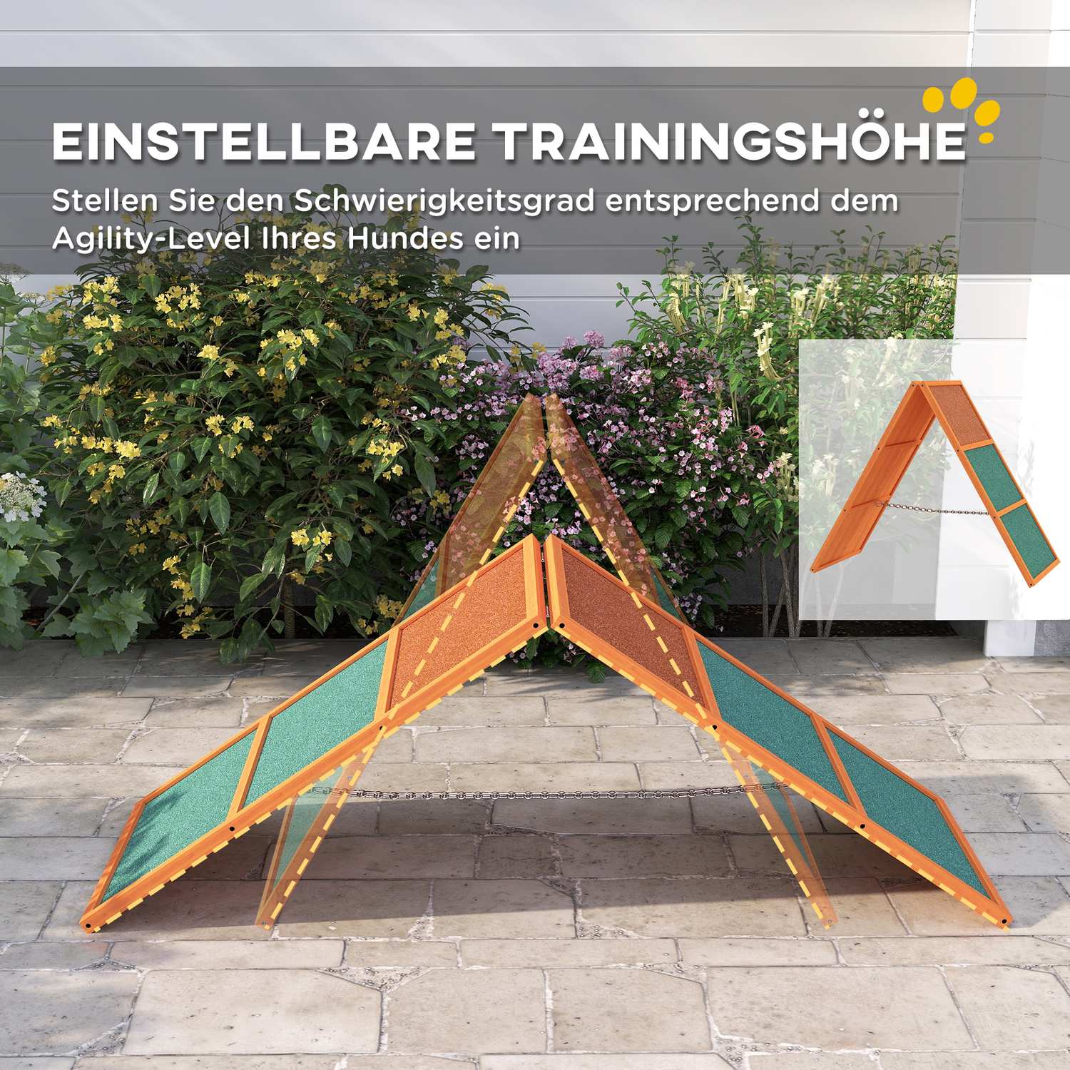 Dog Agility Bridge med halkfri, justerbar höjd