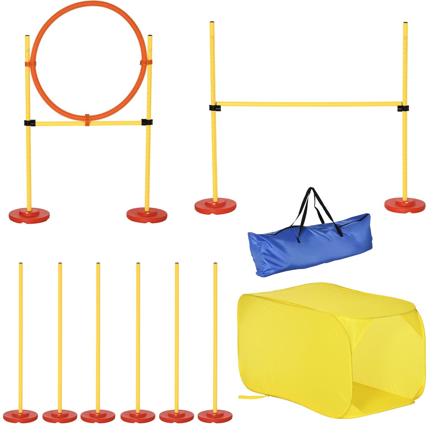 Dog Agility Hinderbana – Justerbart gult häckset