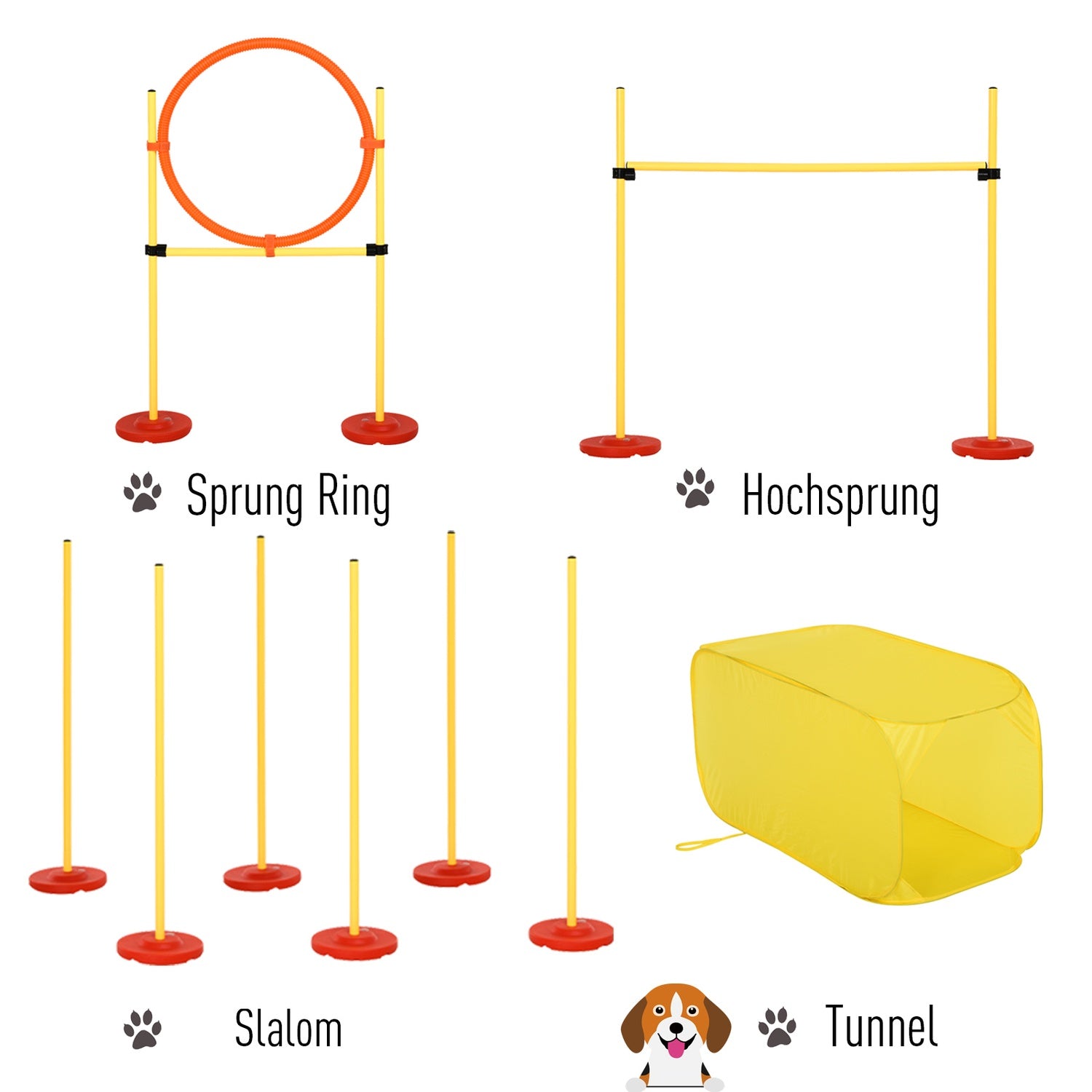 Dog Agility Hinderbana – Justerbart gult häckset