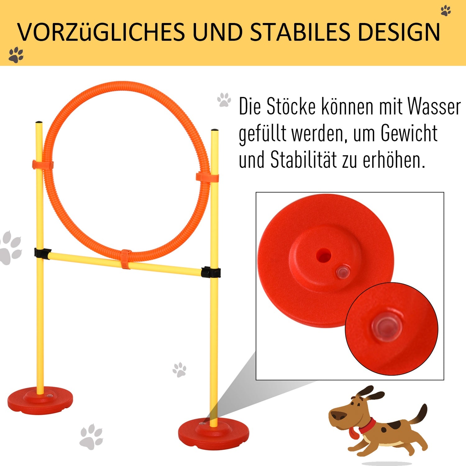 Dog Agility Hinderbana – Justerbart gult häckset