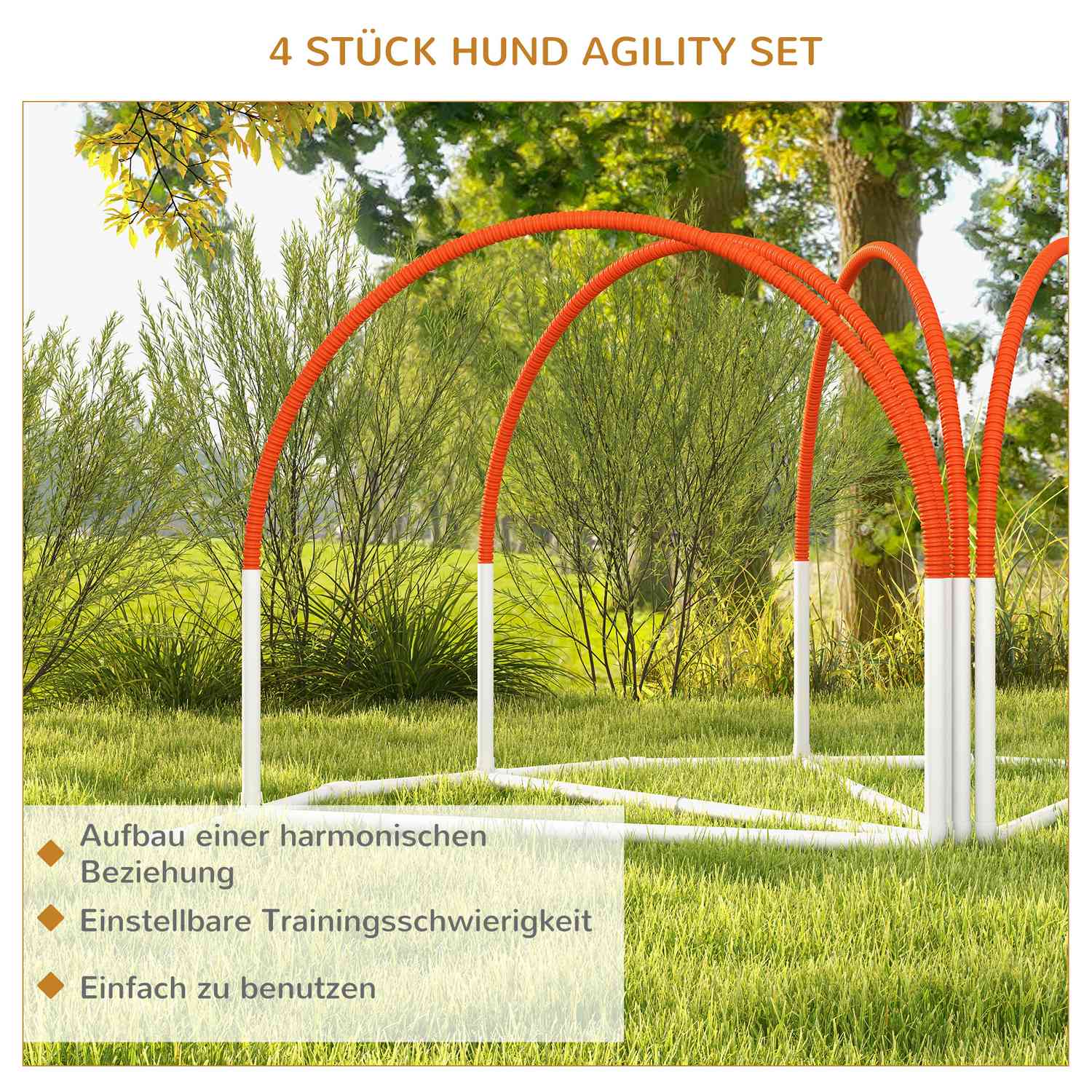 Dog Agility Set med slalomstavar, bärbar bärväska