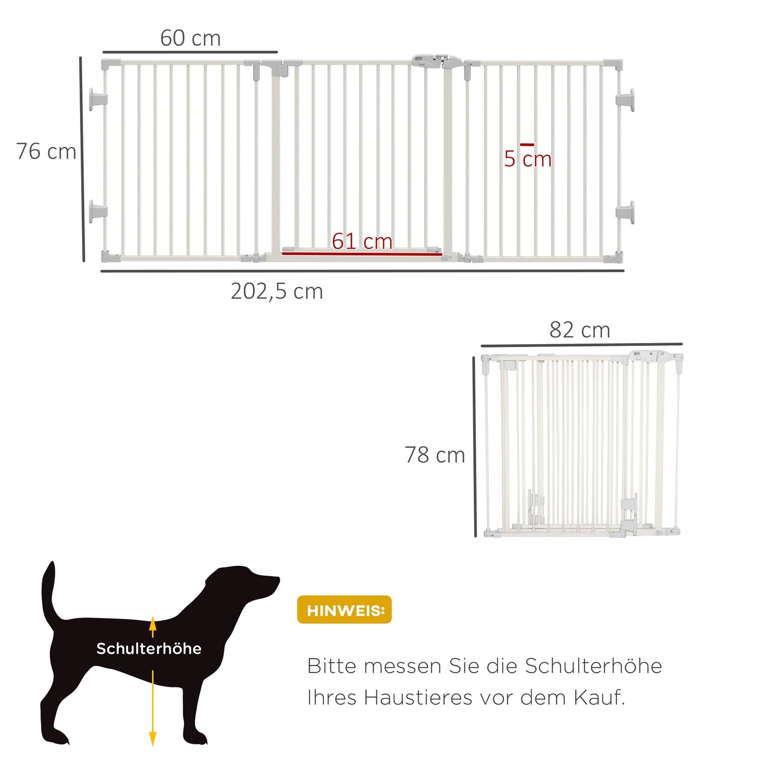 Fällbar hundbarriär med justerbar vinkel och automatisk dörr