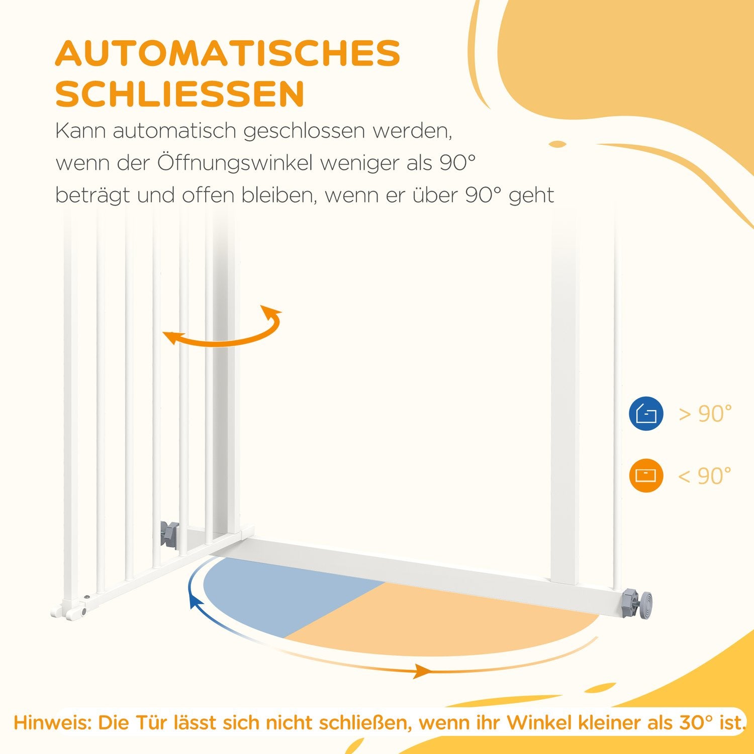 Dog Safety Gate, 74-80 cm, No-Drill, Metall & Plast